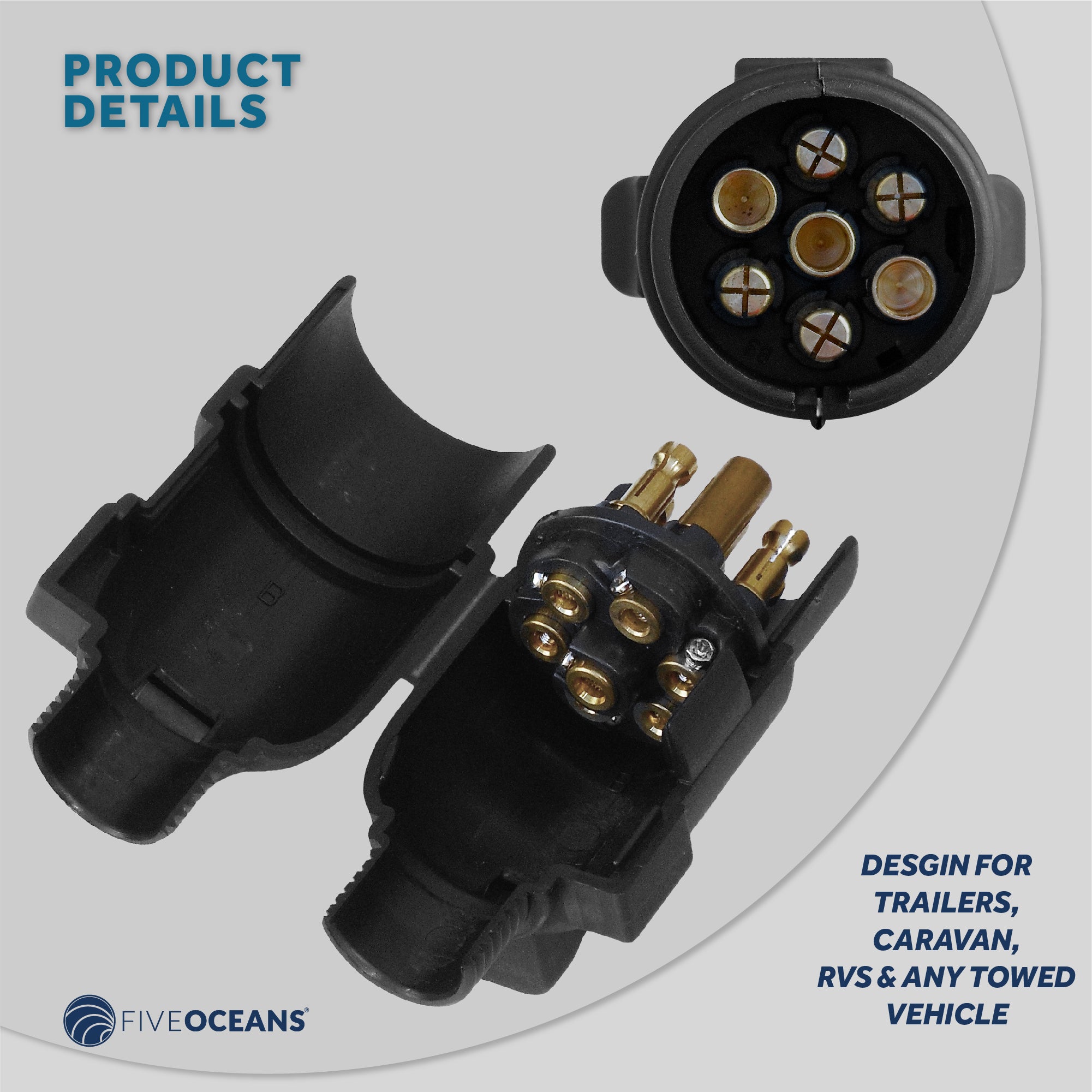 Trailer Electric Plug Adapter, 7 Pin - FO2354