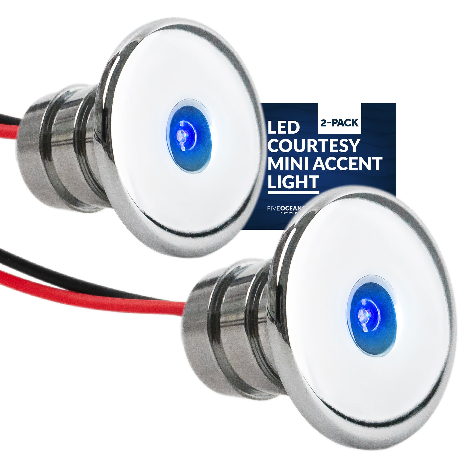 LED Courtesy Mini Accent Light, Blue 2-Pack - FO-2445-M2 - Five Oceans