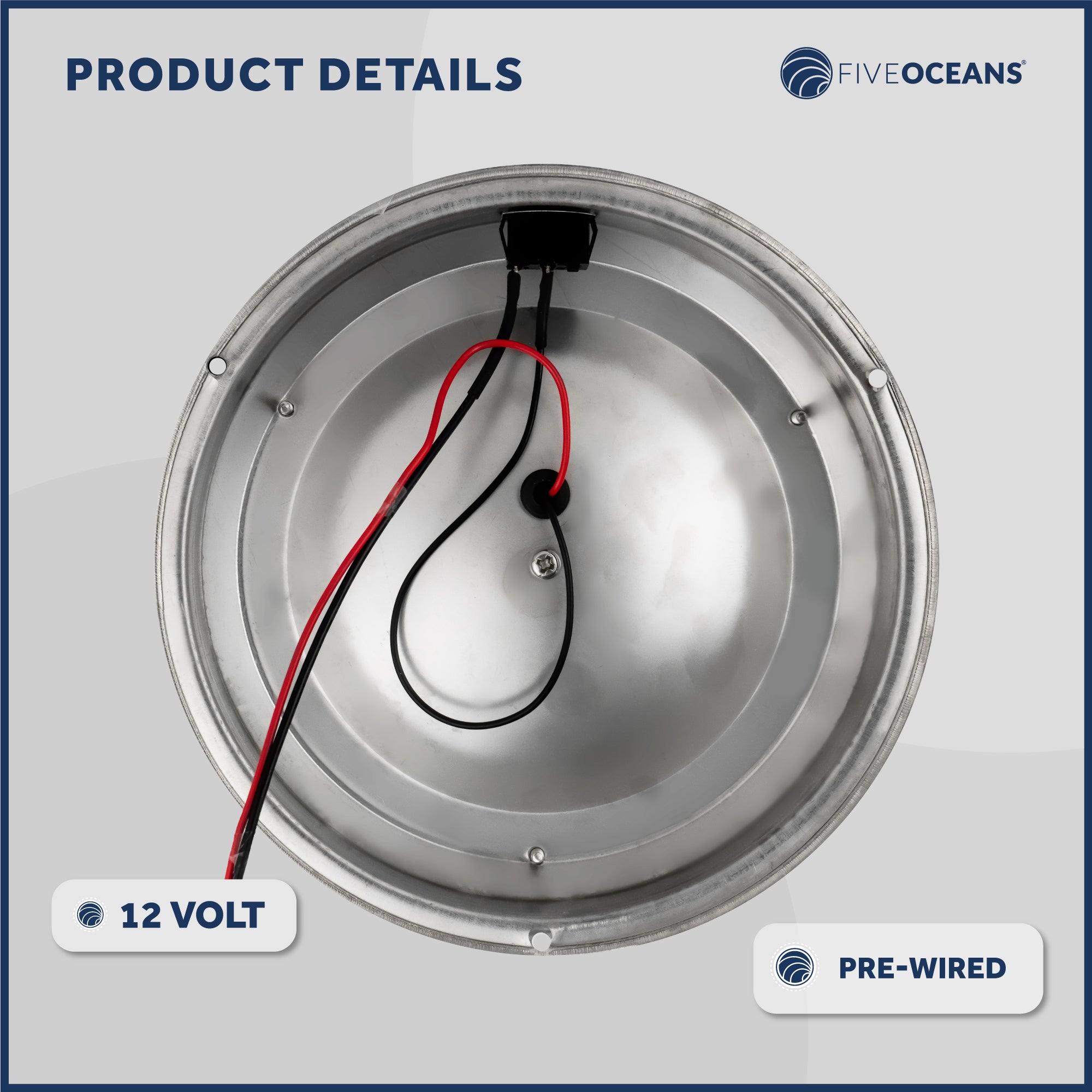 LED Interior Dome Ceiling Light, 4" Surface Mount, Daylight White - FO2624 - Five Oceans