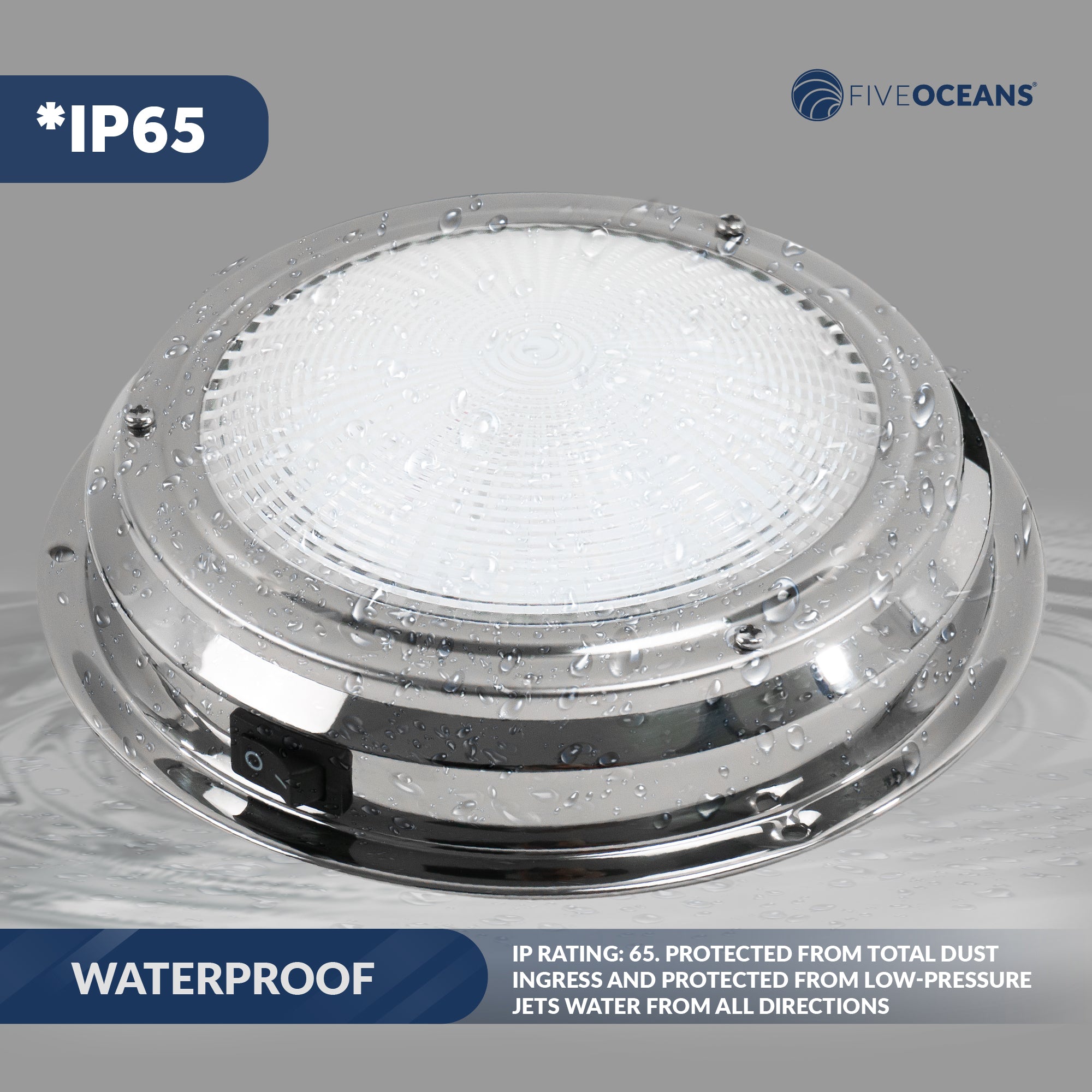 LED Interior Dome Ceiling Light, 4" Surface Mount, Daylight White - FO2624 - Five Oceans