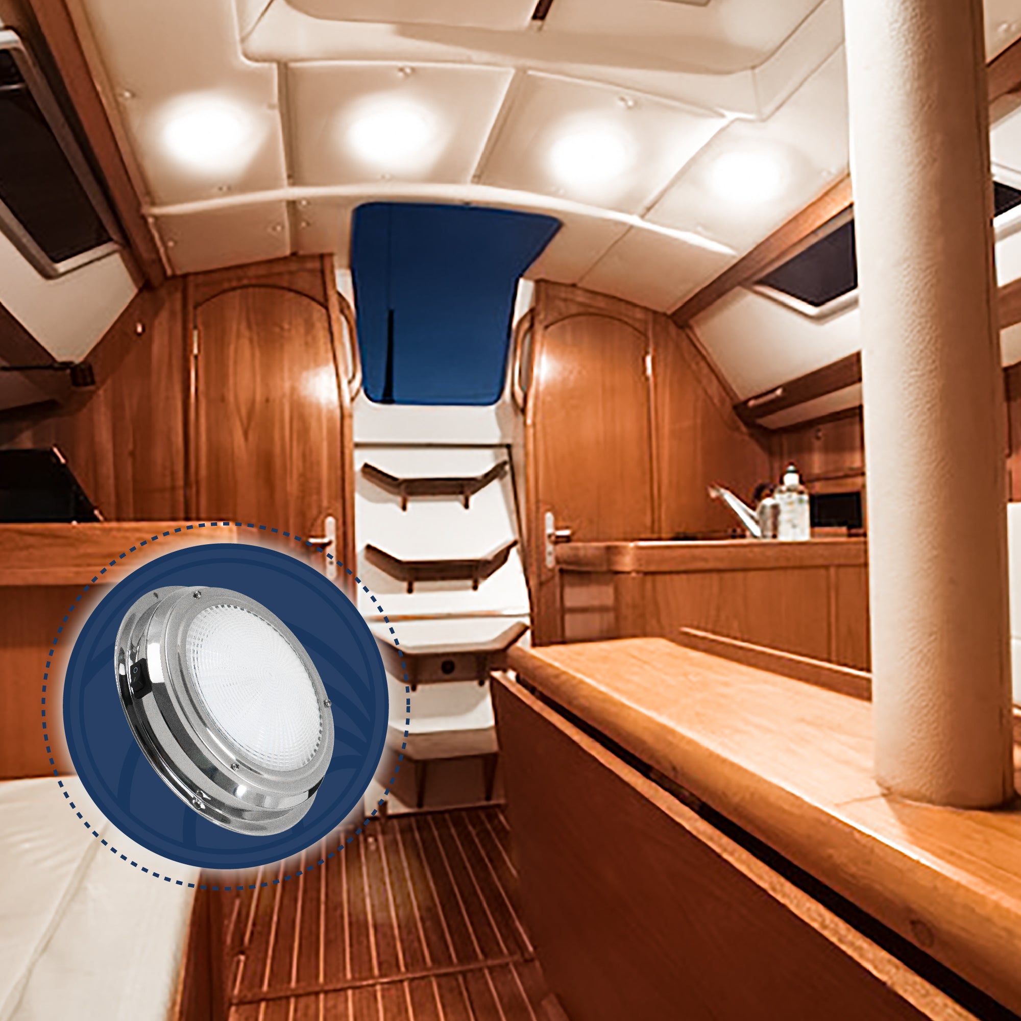 LED Interior Dome Ceiling Light, 4" Surface Mount, Daylight White - FO2624 - Five Oceans