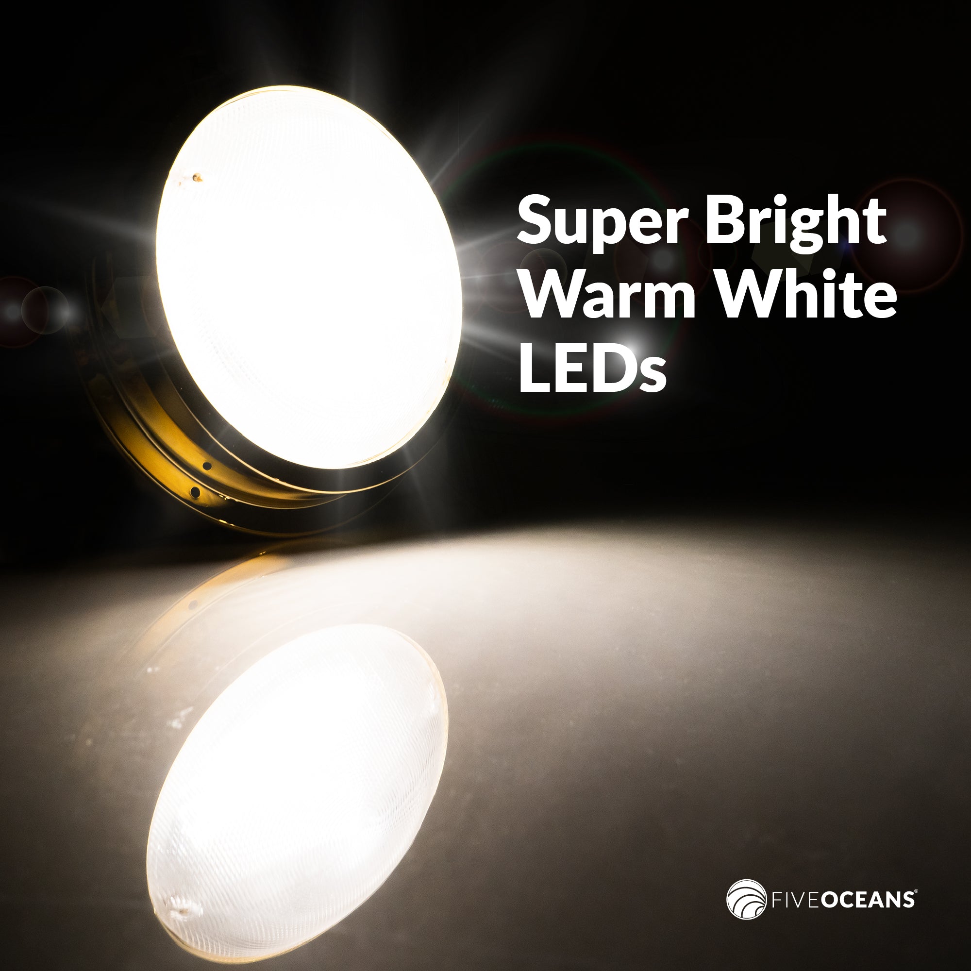 LED Interior Dome Ceiling Light, 6" Surface Mount, Warm White - FO2628 - Five Oceans