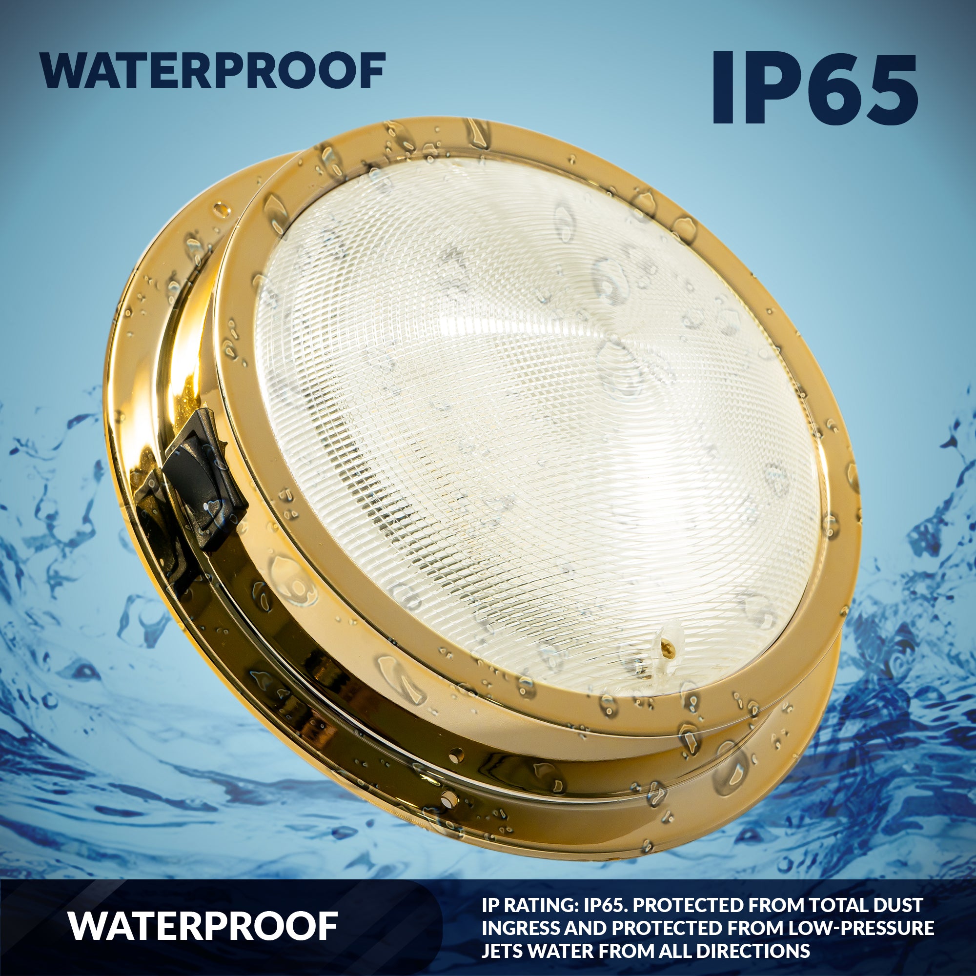 LED Interior Dome Ceiling Light, 6" Surface Mount, Warm White - FO2628 - Five Oceans