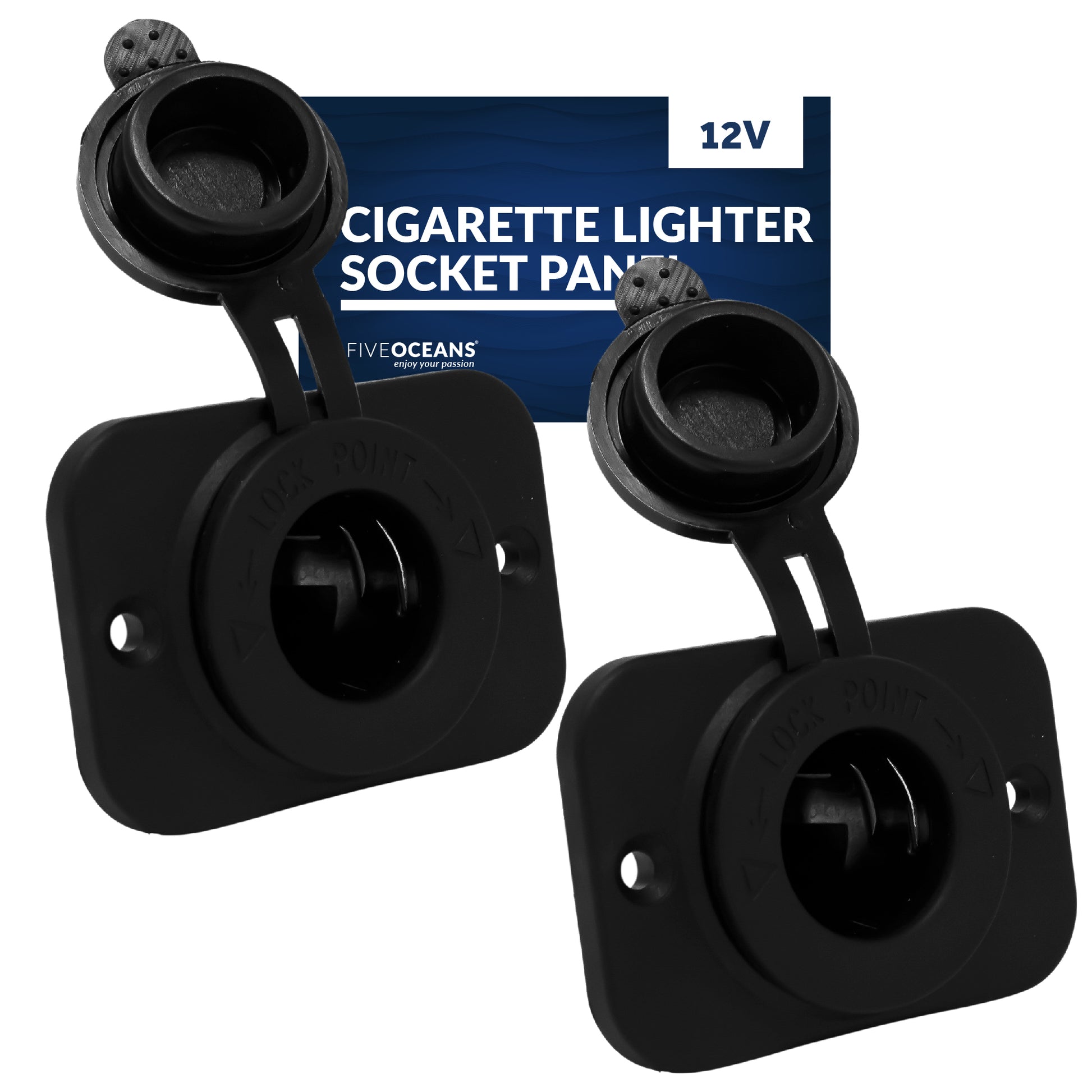 Cigarette Lighter Socket Panel, 2-Pack - FO2635-M2 - Five Oceans
