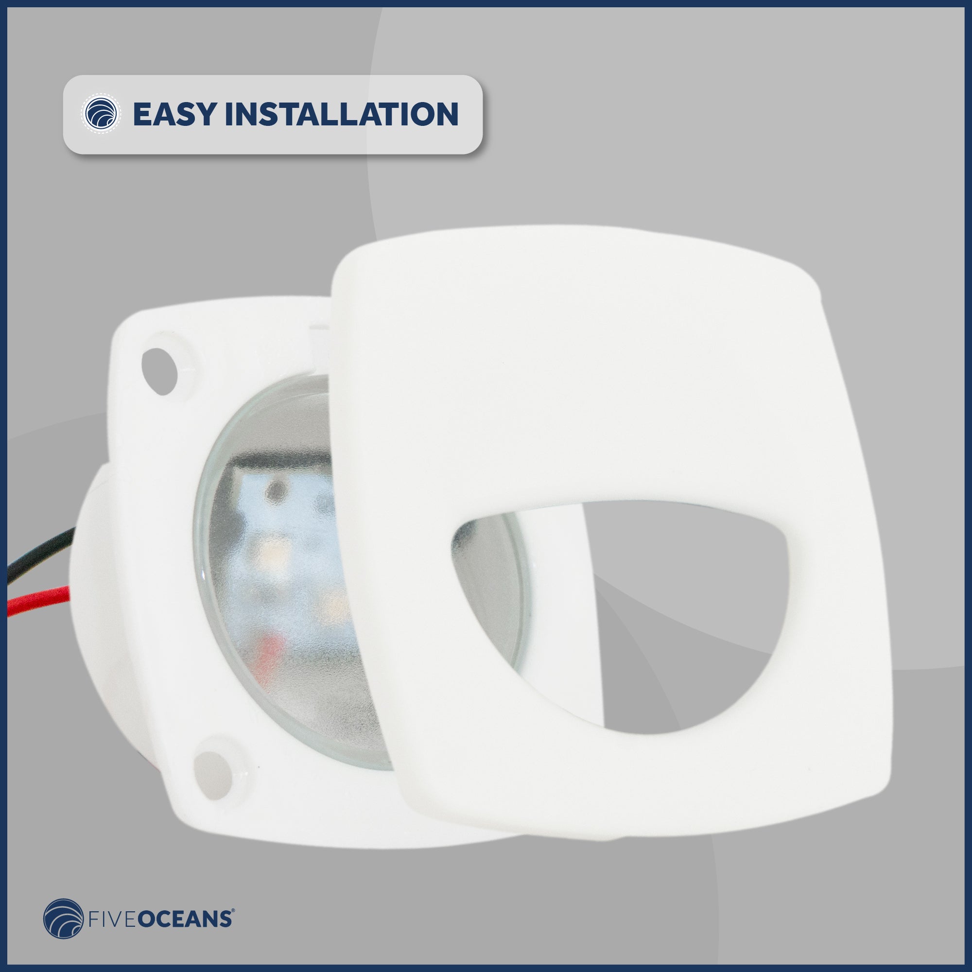 LED Courtesy Companion Way Light, White Square, Cool White, 10-Pack - FO2642-M10 - Five Oceans