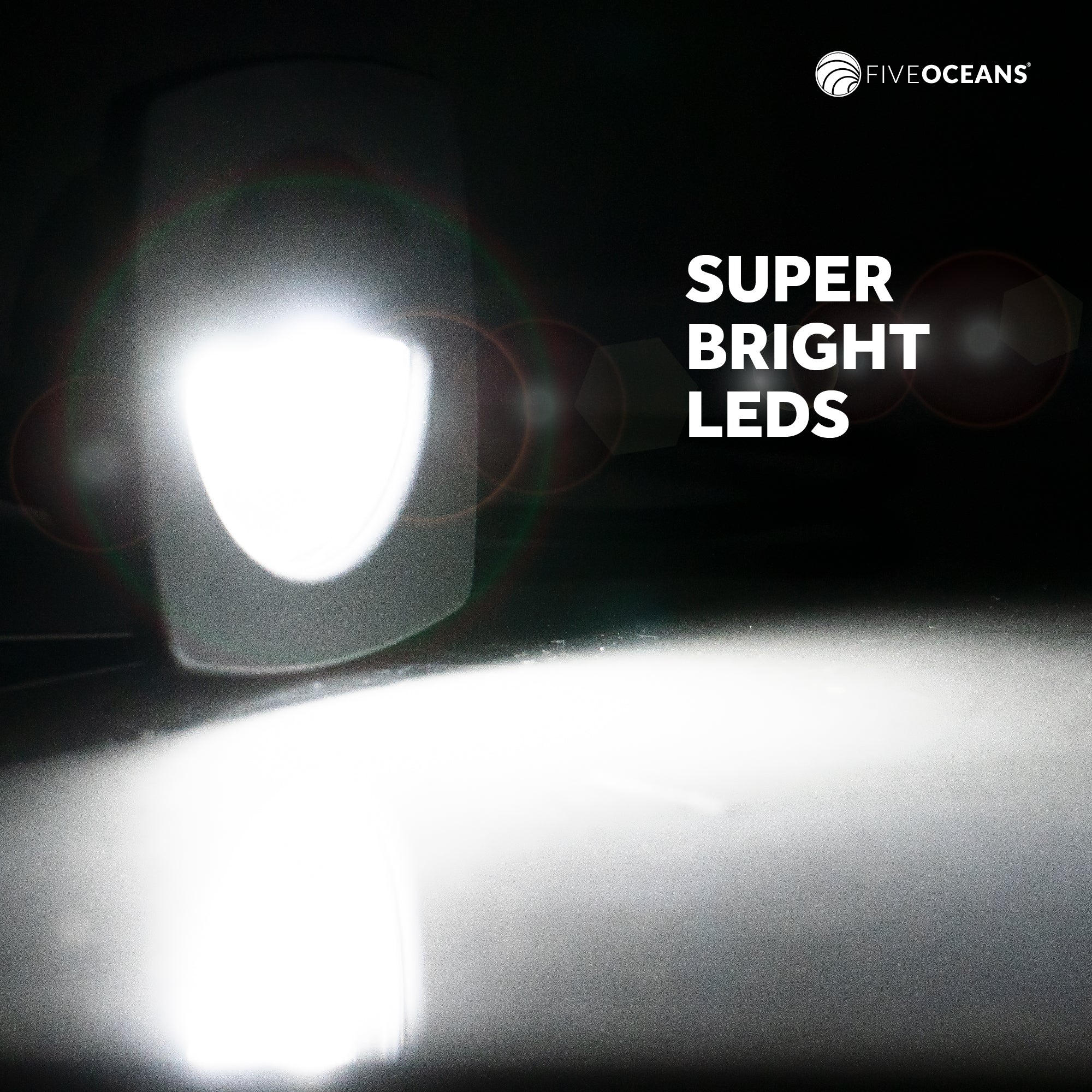 LED Courtesy Companion Way Light, White Square, Cool White, 10-Pack - FO2642-M10 - Five Oceans
