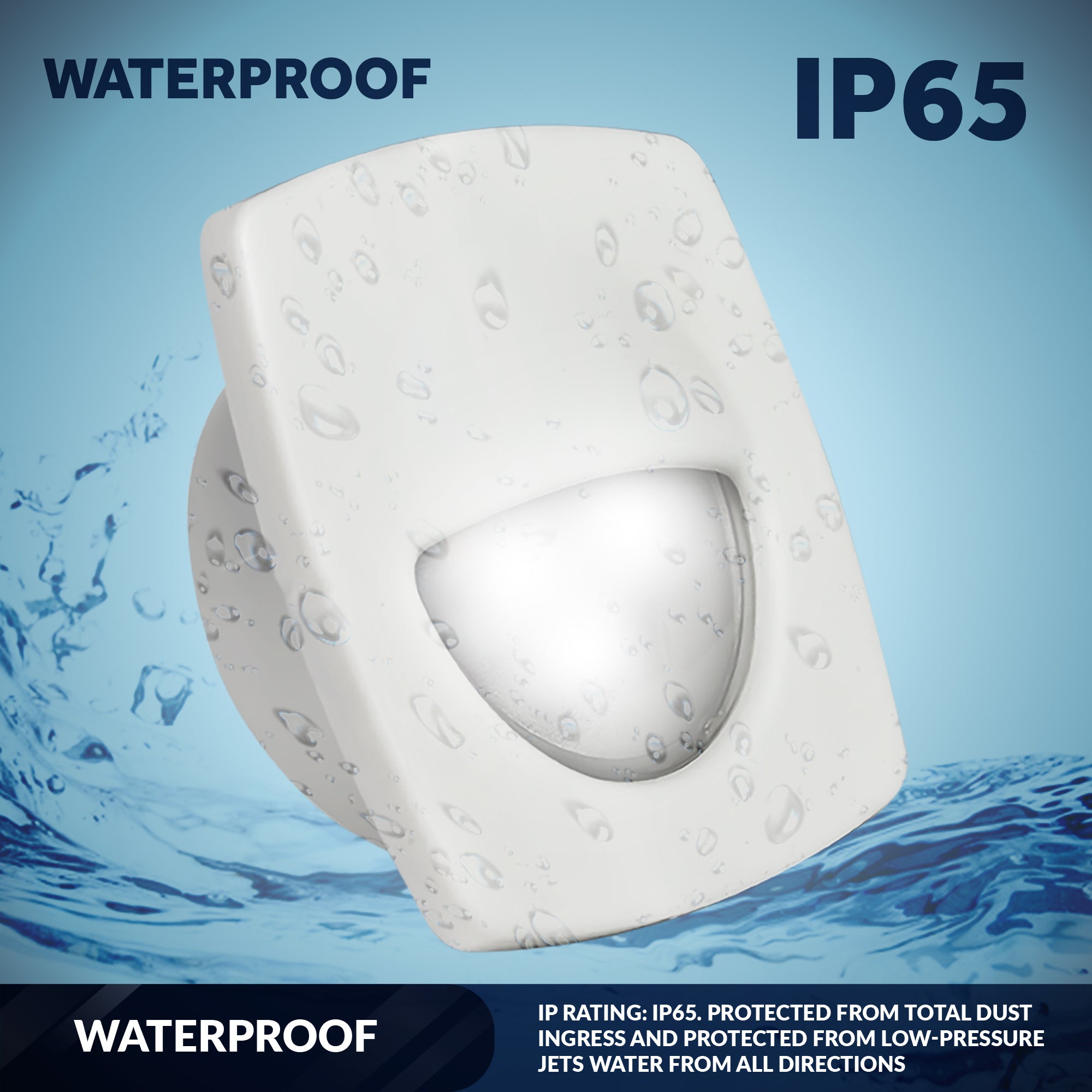 LED Courtesy Companion Way Light, White Square, Cool White, 10-Pack - FO2642-M10 - Five Oceans
