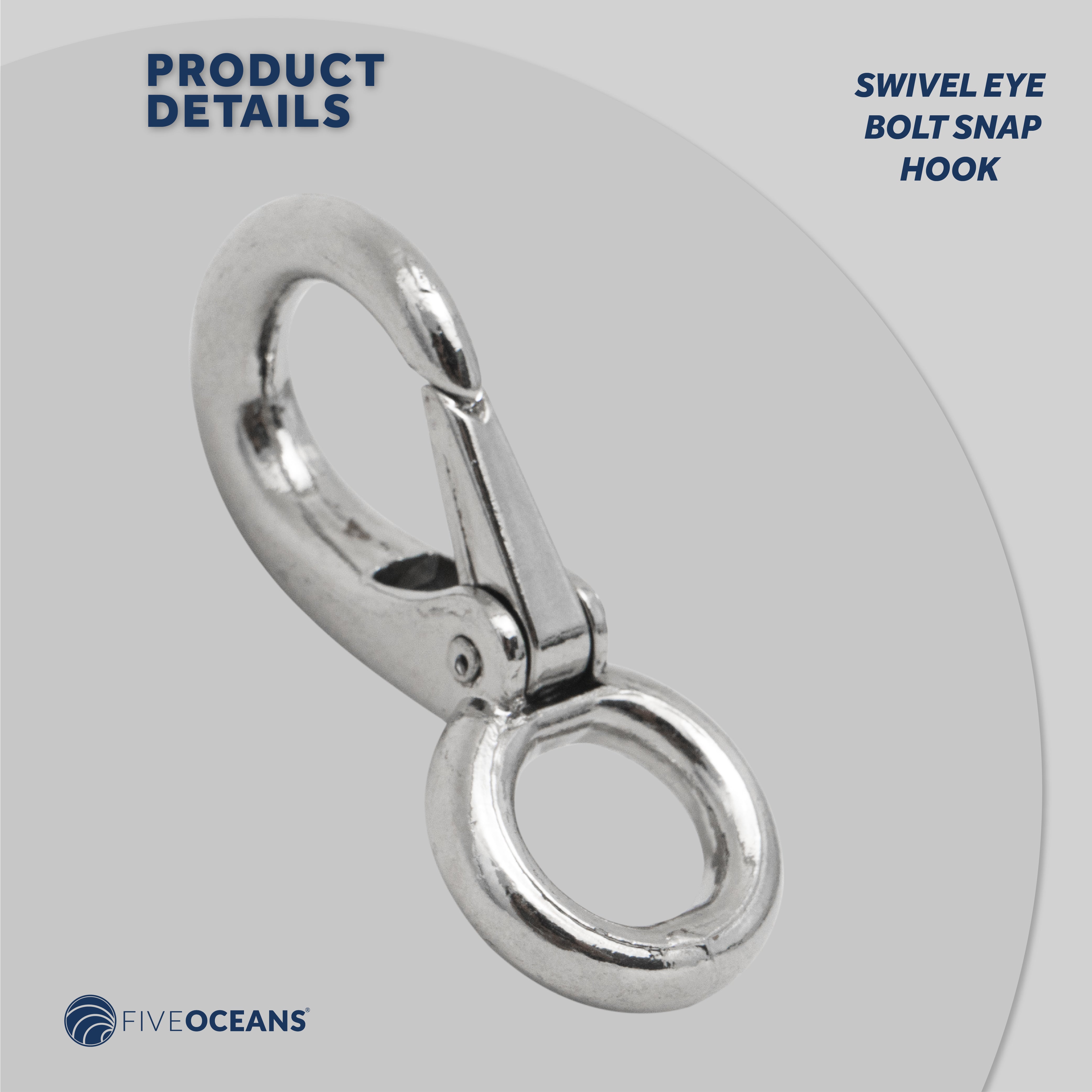 Swivel Eye Bolt Snap Hook, 4-Pack - FO2722-M4 - Five Oceans