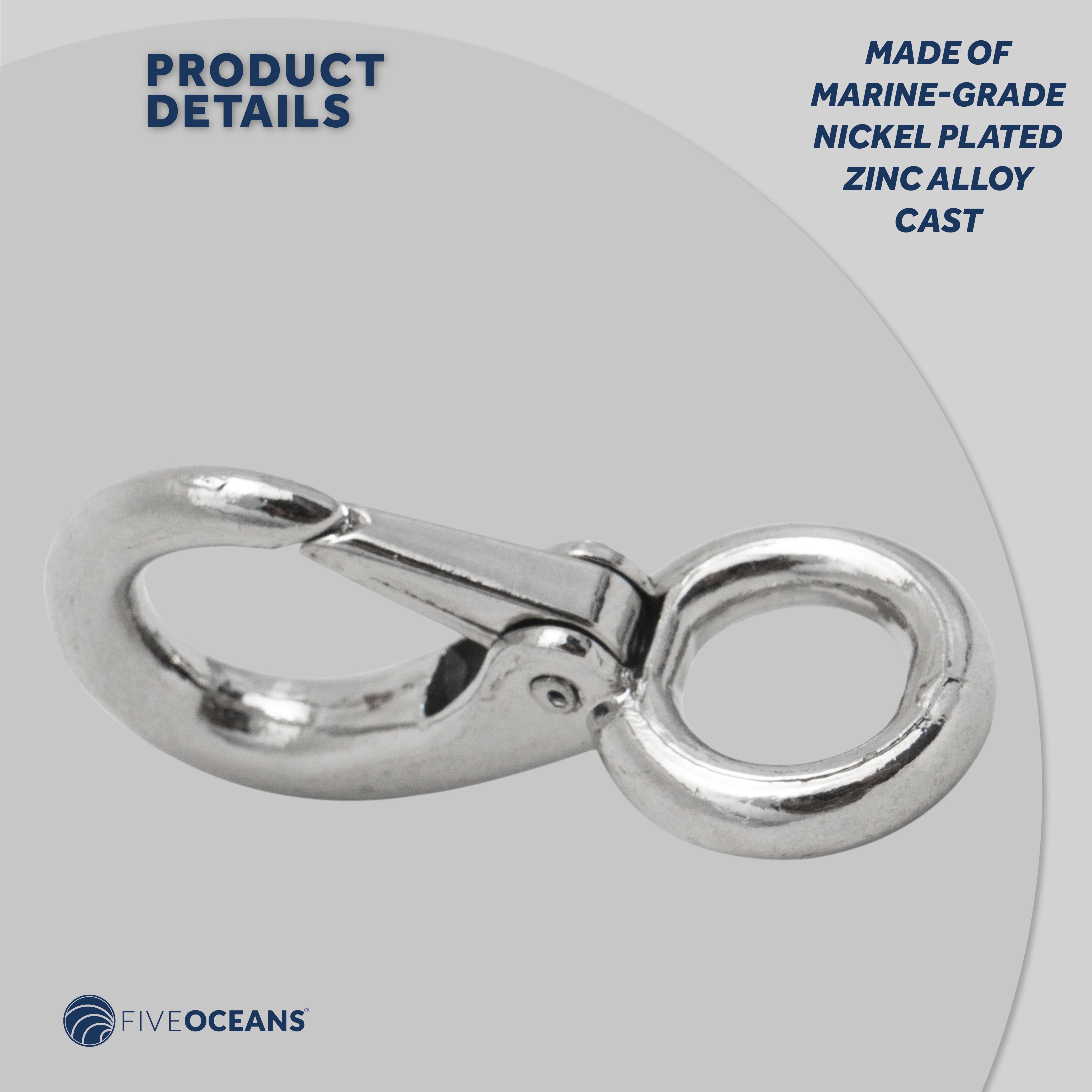Swivel Eye Bolt Snap Hook, 4-Pack - FO2722-M4 - Five Oceans