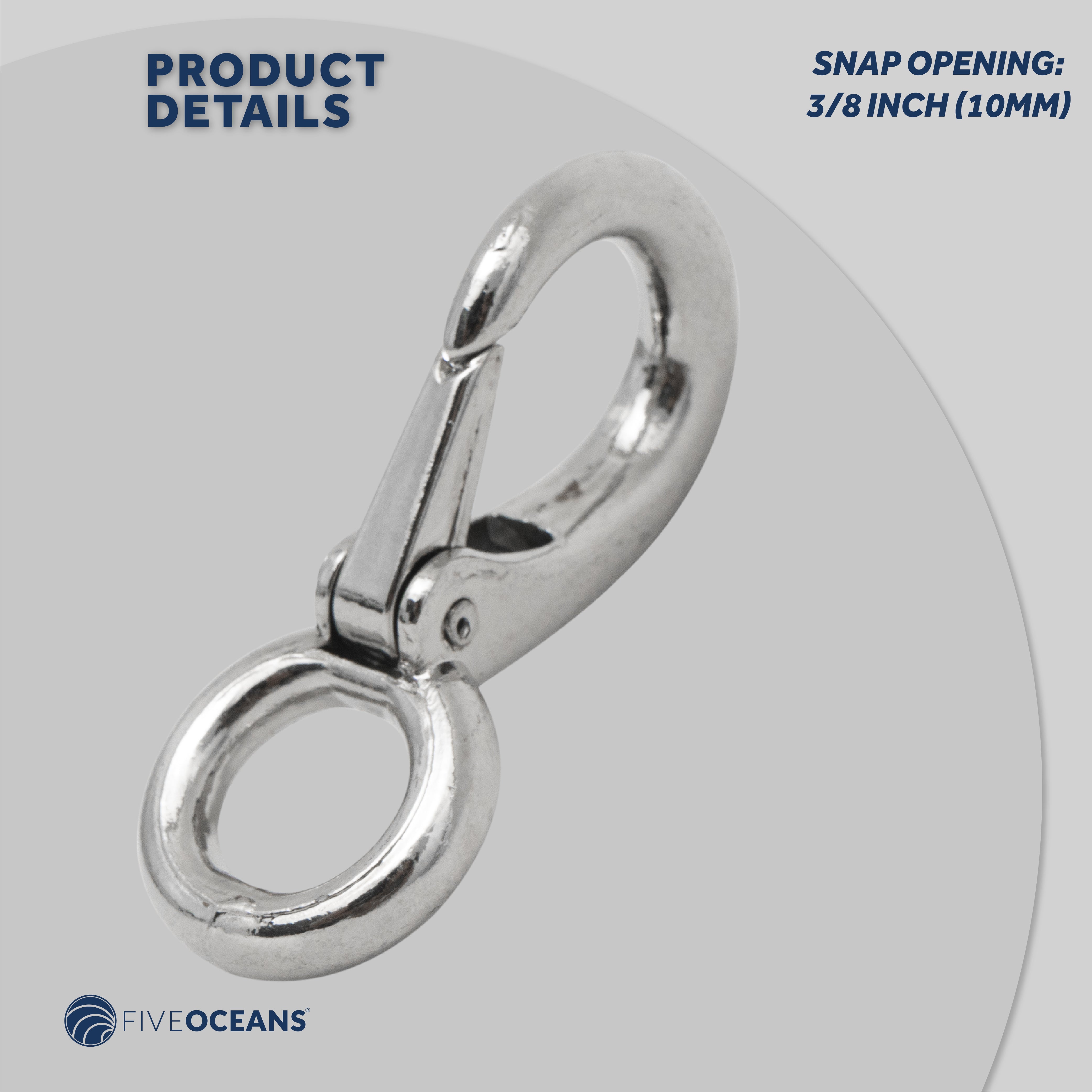 Swivel Eye Bolt Snap Hook, 4-Pack - FO2722-M4 - Five Oceans