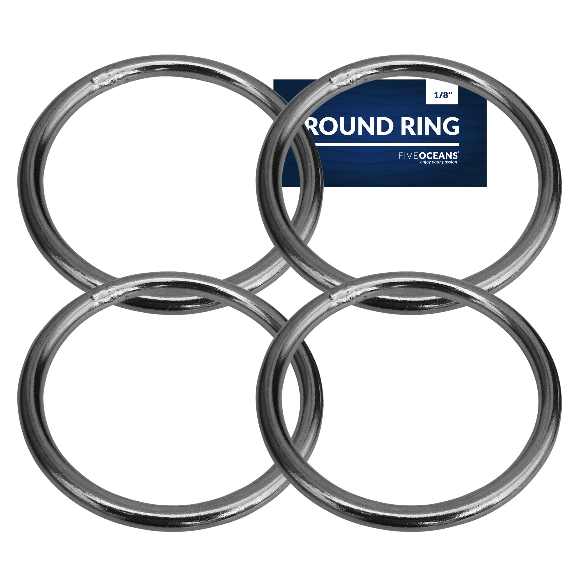 Round Ring Welded 1/8-Inch x 1-Inch - 4-Pack - FO2732-M4 - Five Oceans