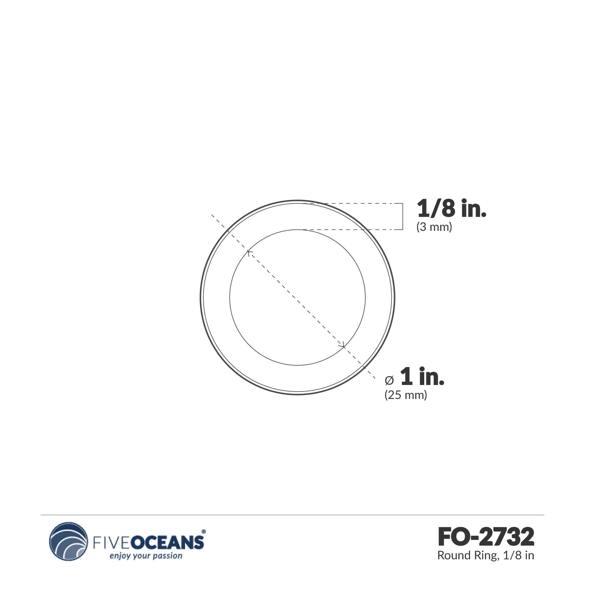 Round Ring Welded 1/8-Inch x 1-Inch - 4-Pack - FO2732-M4 - Five Oceans