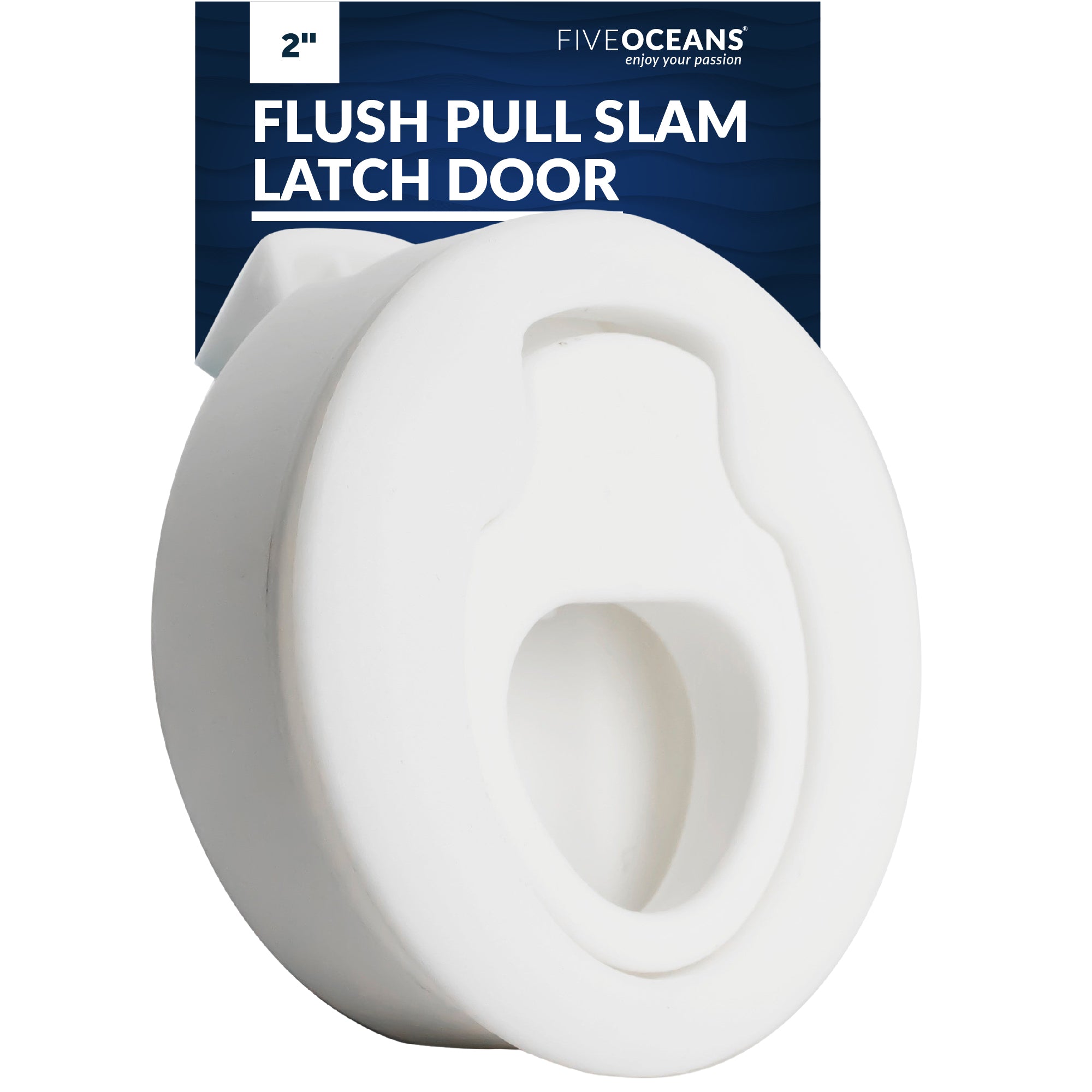 Flush Pull Slam Latch Door, 2" White - FO2864 - Five Oceans