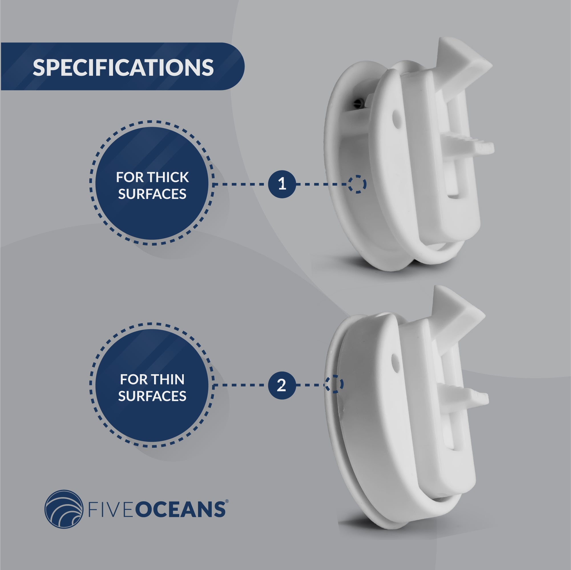 Flush Pull Slam Latch Door, 2" White - FO2864 - Five Oceans