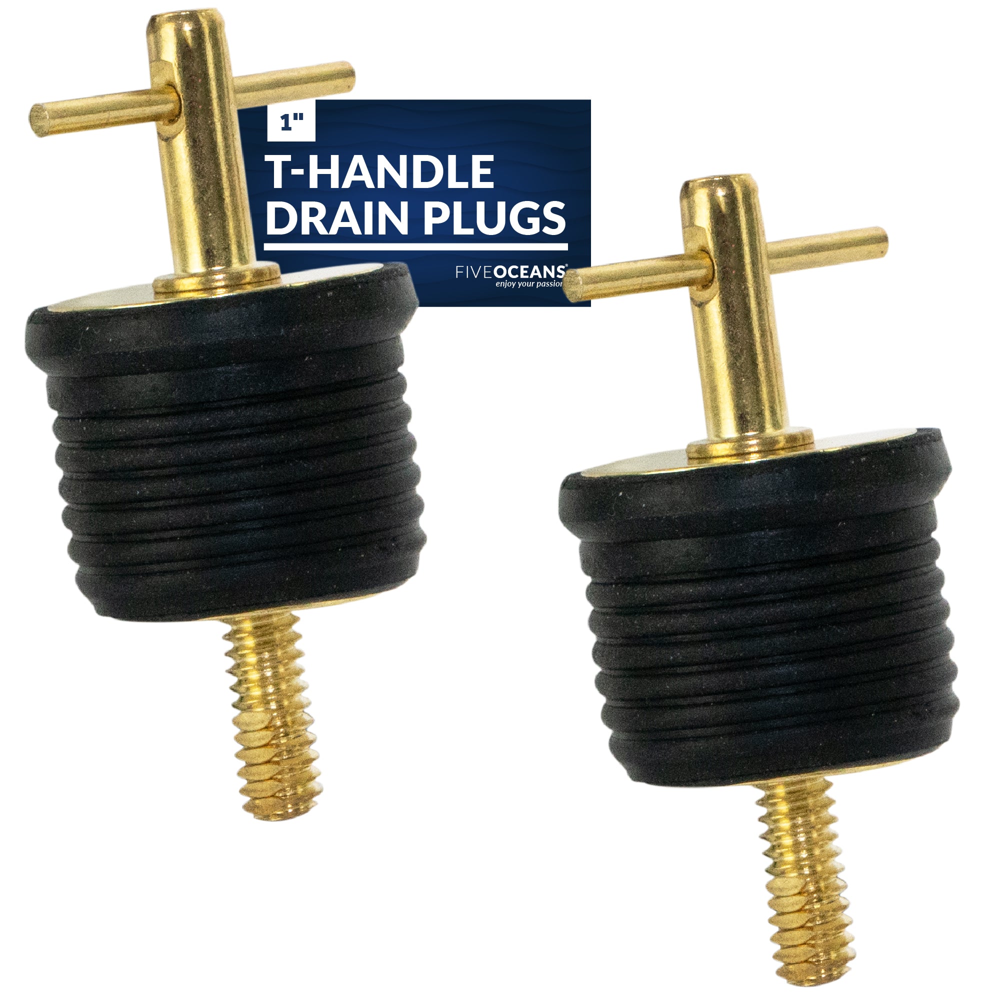 T-Handle Drain Plug for 1" Diameter Drains, 2-Pack - FO2882-M2