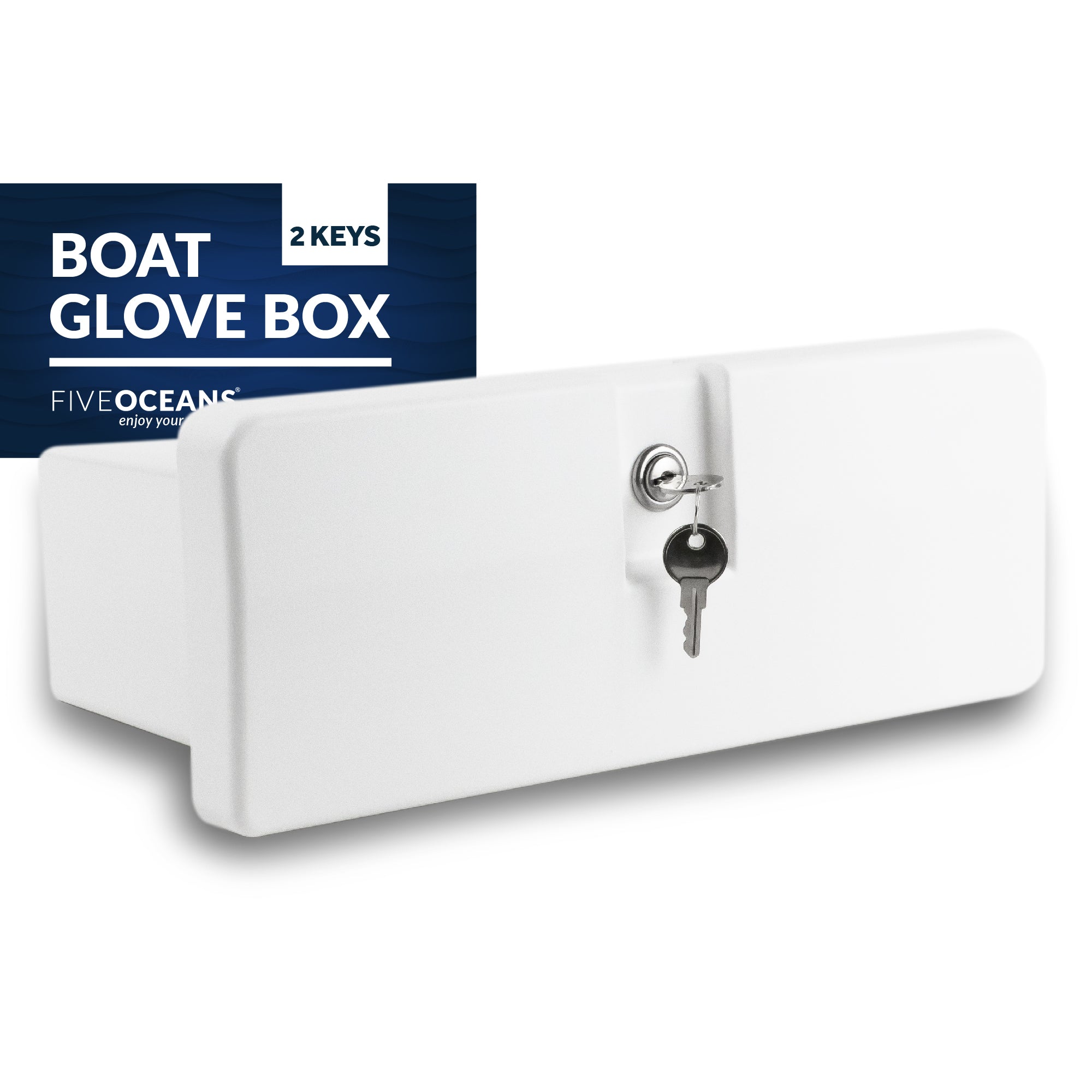 Boat Glove Box with Lock, White - FO2894