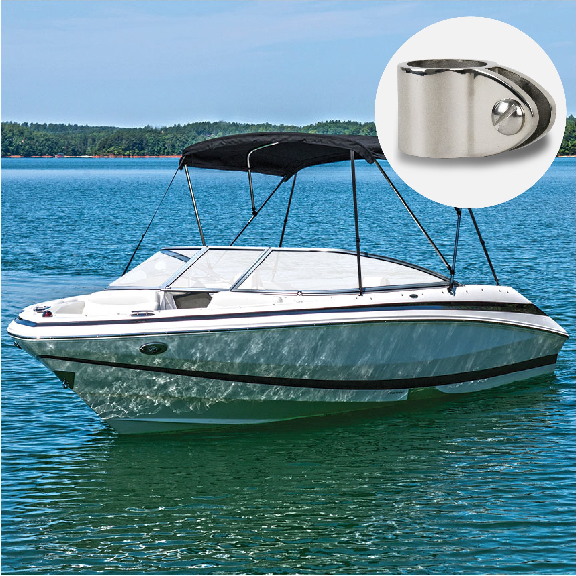 Bimini Top Jaw Slide 1", Stainless Steel, 2-Pack - FO2959-M2