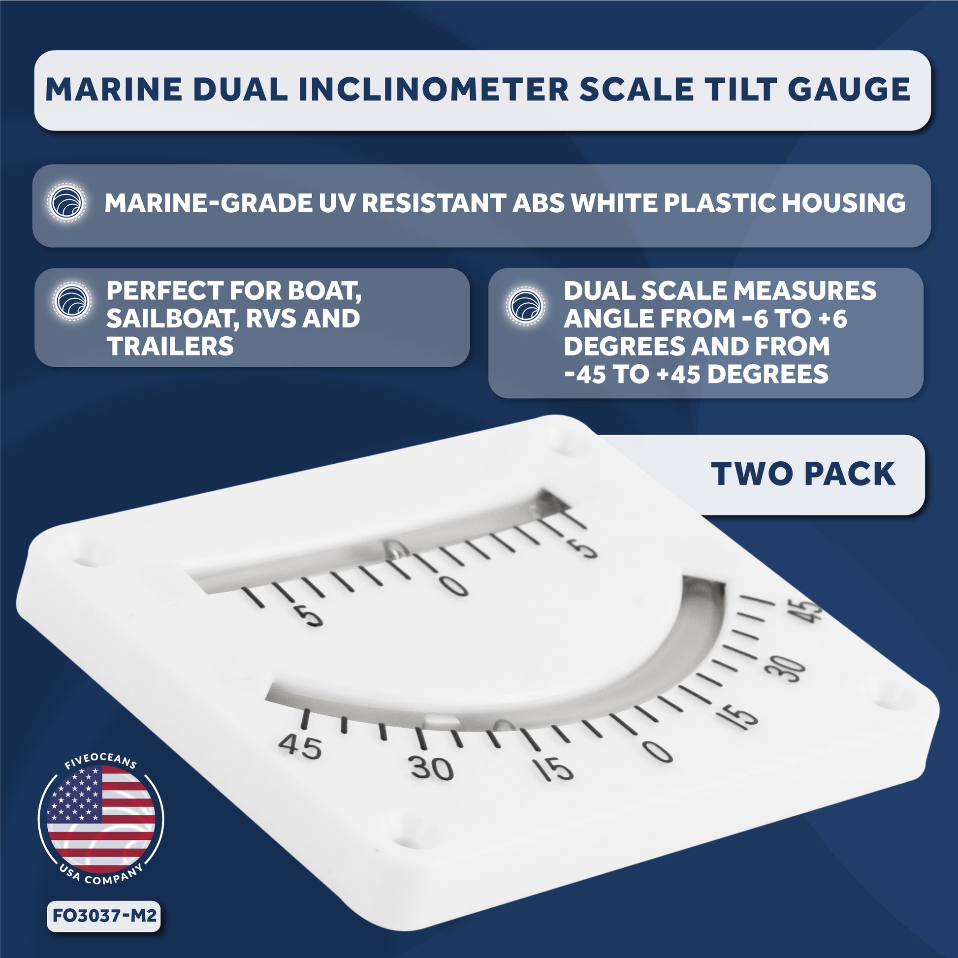 Dual Inclinometer, 2-Pack - FO3037-M2 - Five Oceans