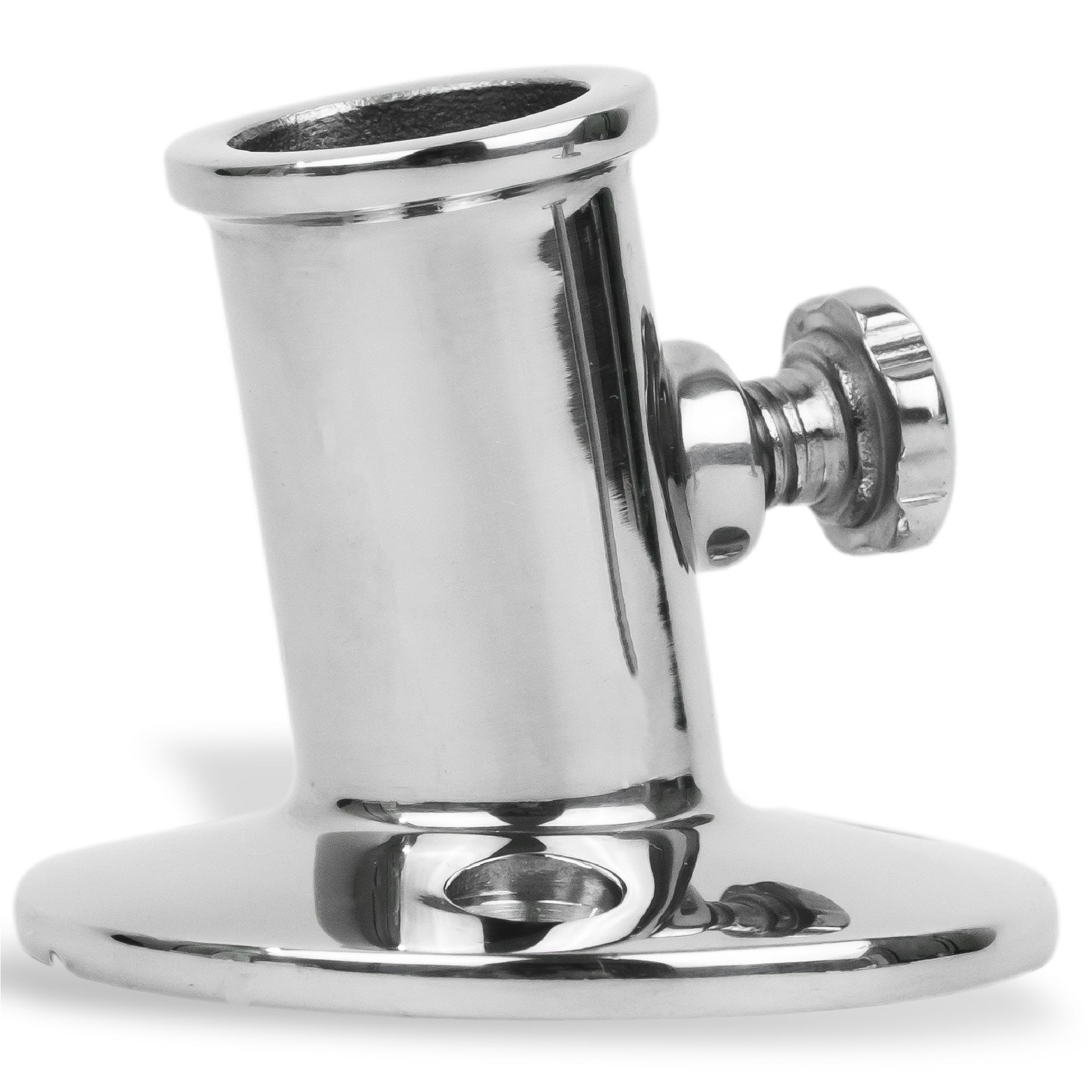 Flag Pole Socket with Knob, Stainless Steel - FO3109
