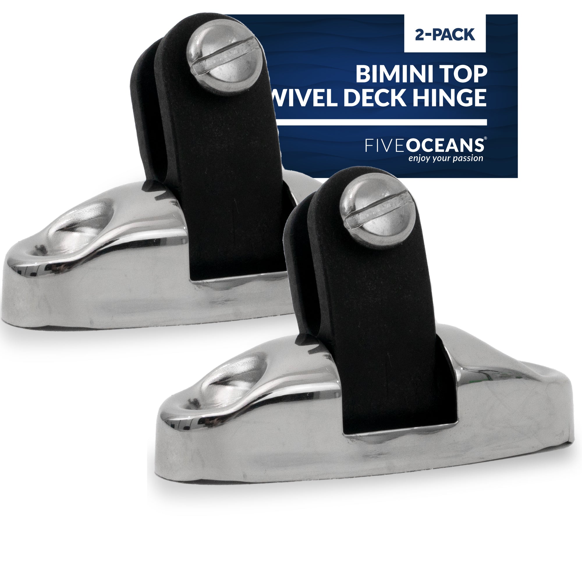 Bimini Top Universal Swivel Deck Hinge, Stainless Steel, 2-Pack - FO3113-M2