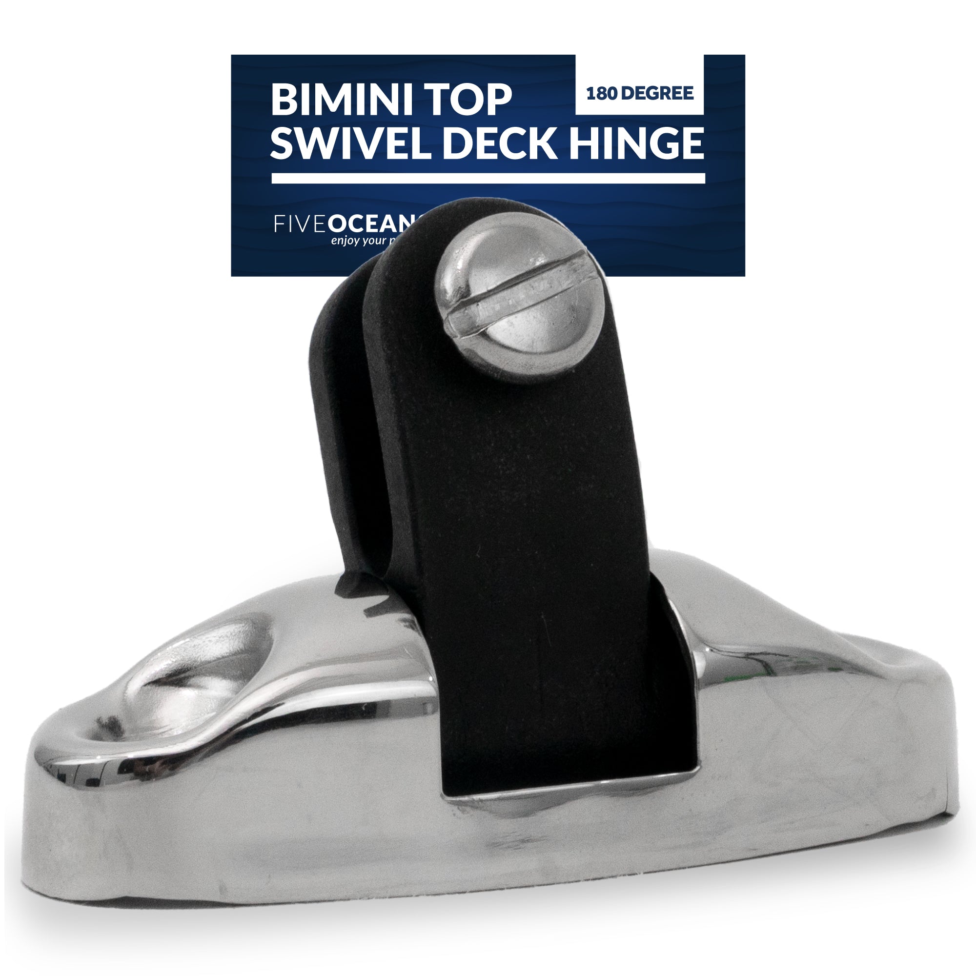 Bimini Top Universal Swivel Deck Hinge, Stainless Steel - FO3113