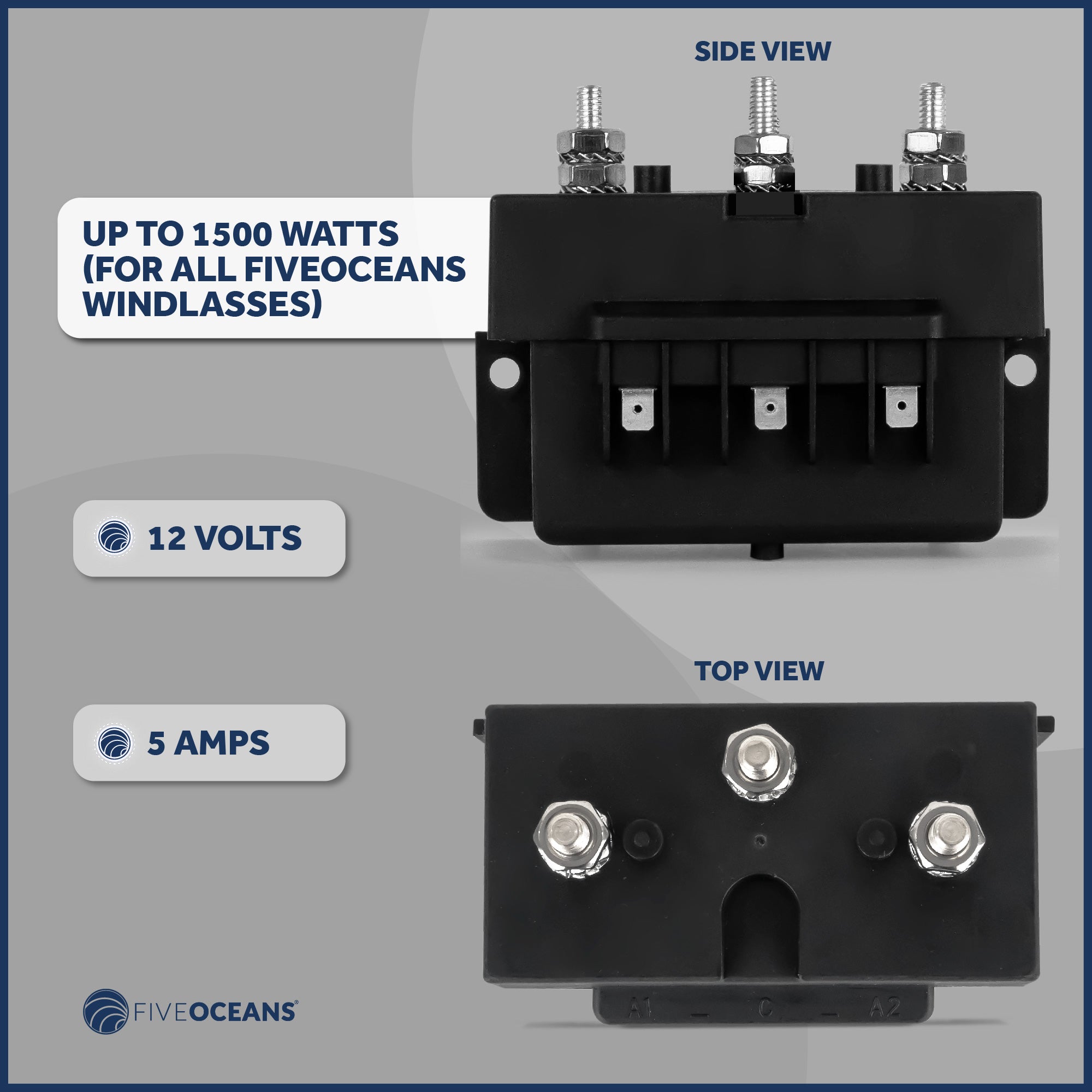 Windlass Solenoid, Control Box 3-Wire Motors, 12V, Up To 1500 Watts - FO3293