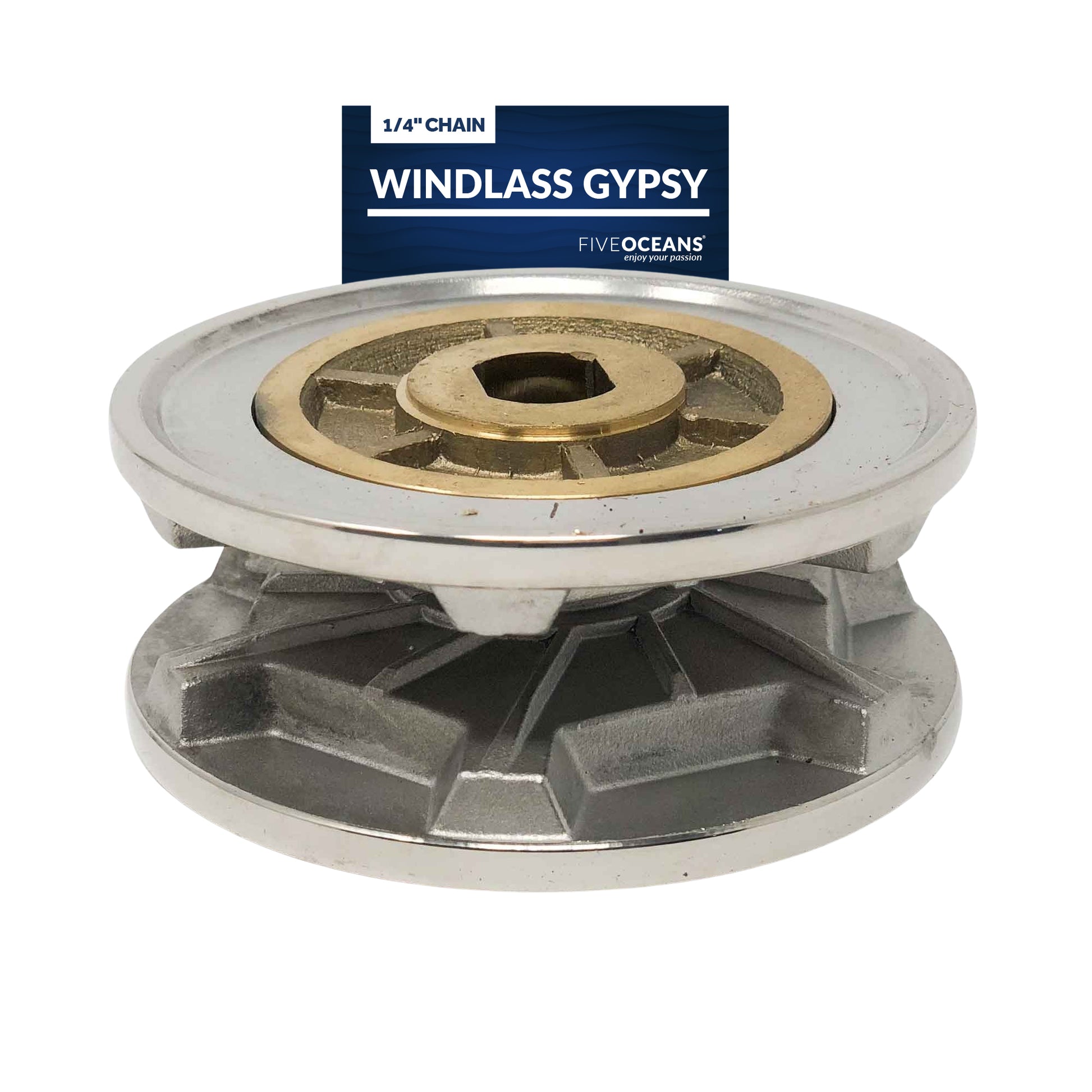 Windlass Gypsy, 1/4" HT G4 Chain & 1/2" rope - FO4347 - Five Oceans