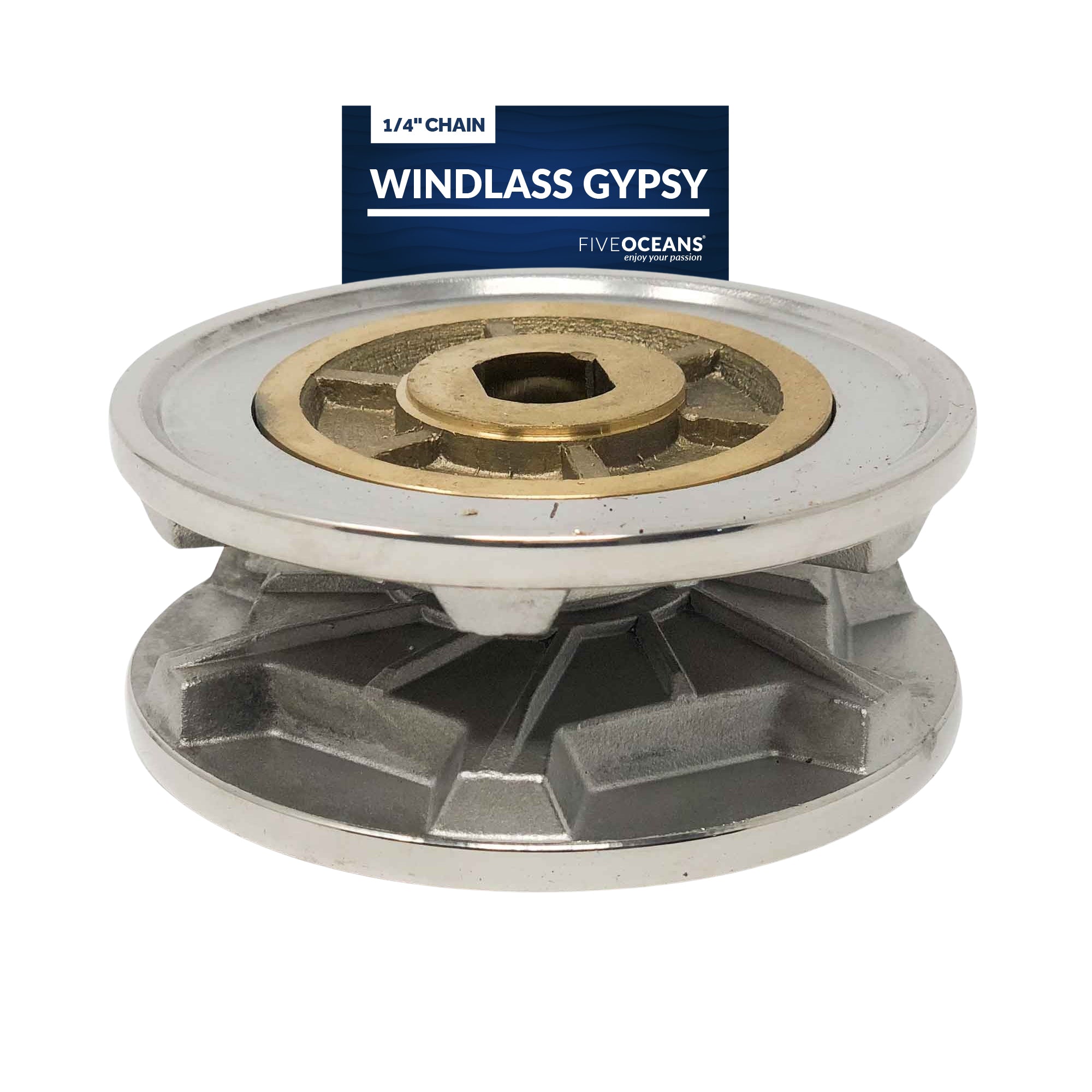 Windlass Gypsy, 1/4" HT G4 Chain & 1/2" rope - FO4347 - Five Oceans