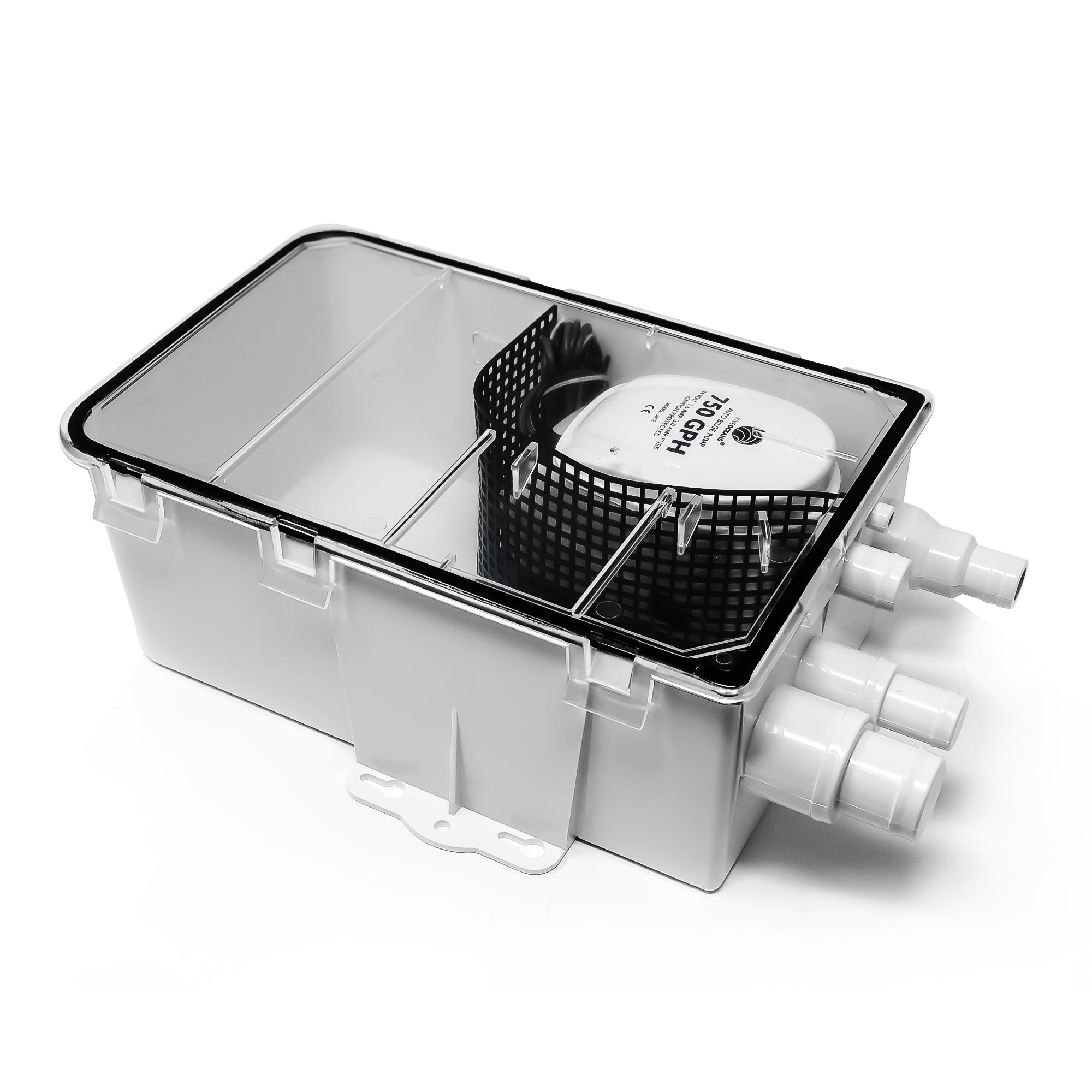 Shower Sump Pump Drain System Kit, 750 GPH, 12V - FO3611