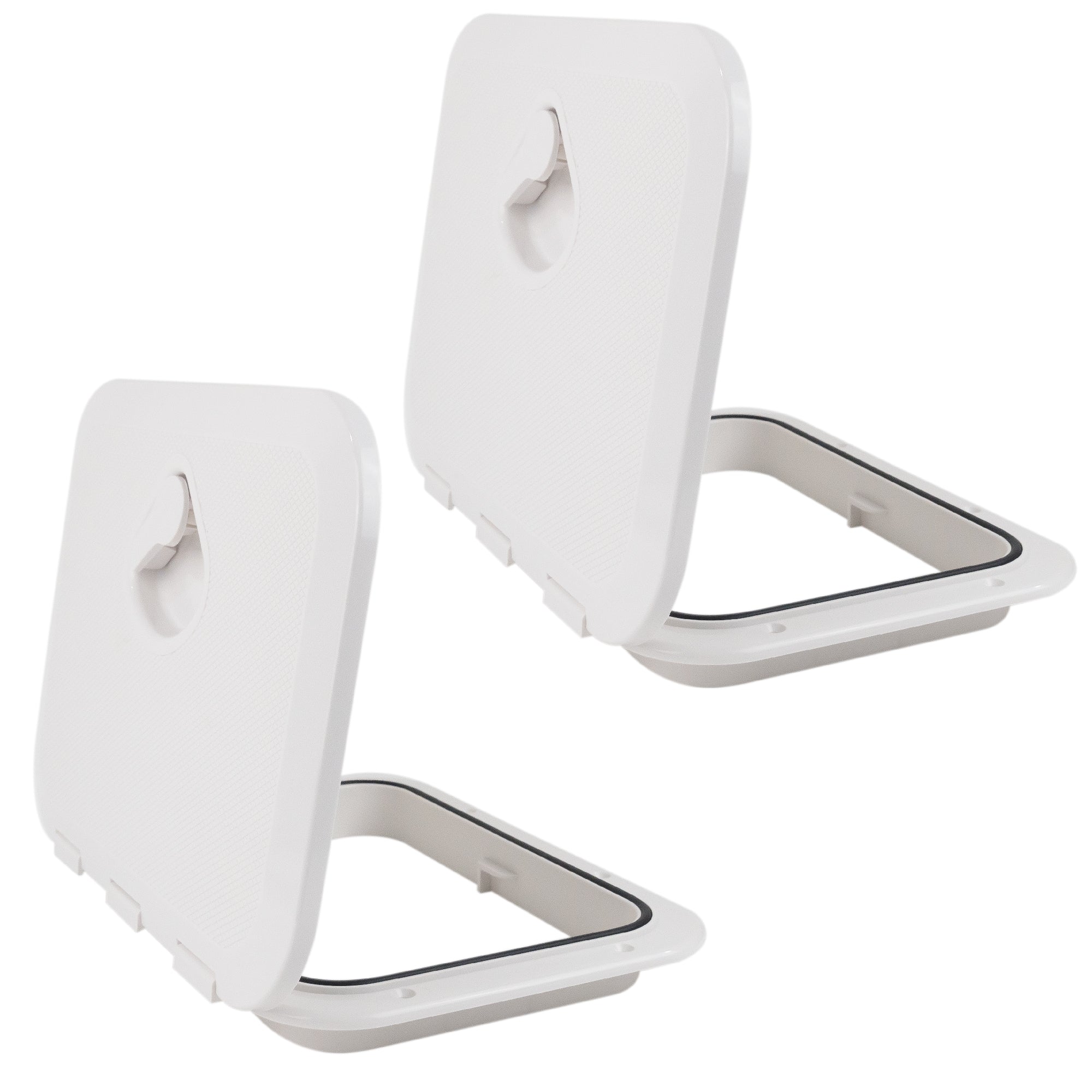 Boat Access Hatch 10-5/8" x 14-3/4" Recessed Handle Locking System, White, 2-Pack - FO3624-M2