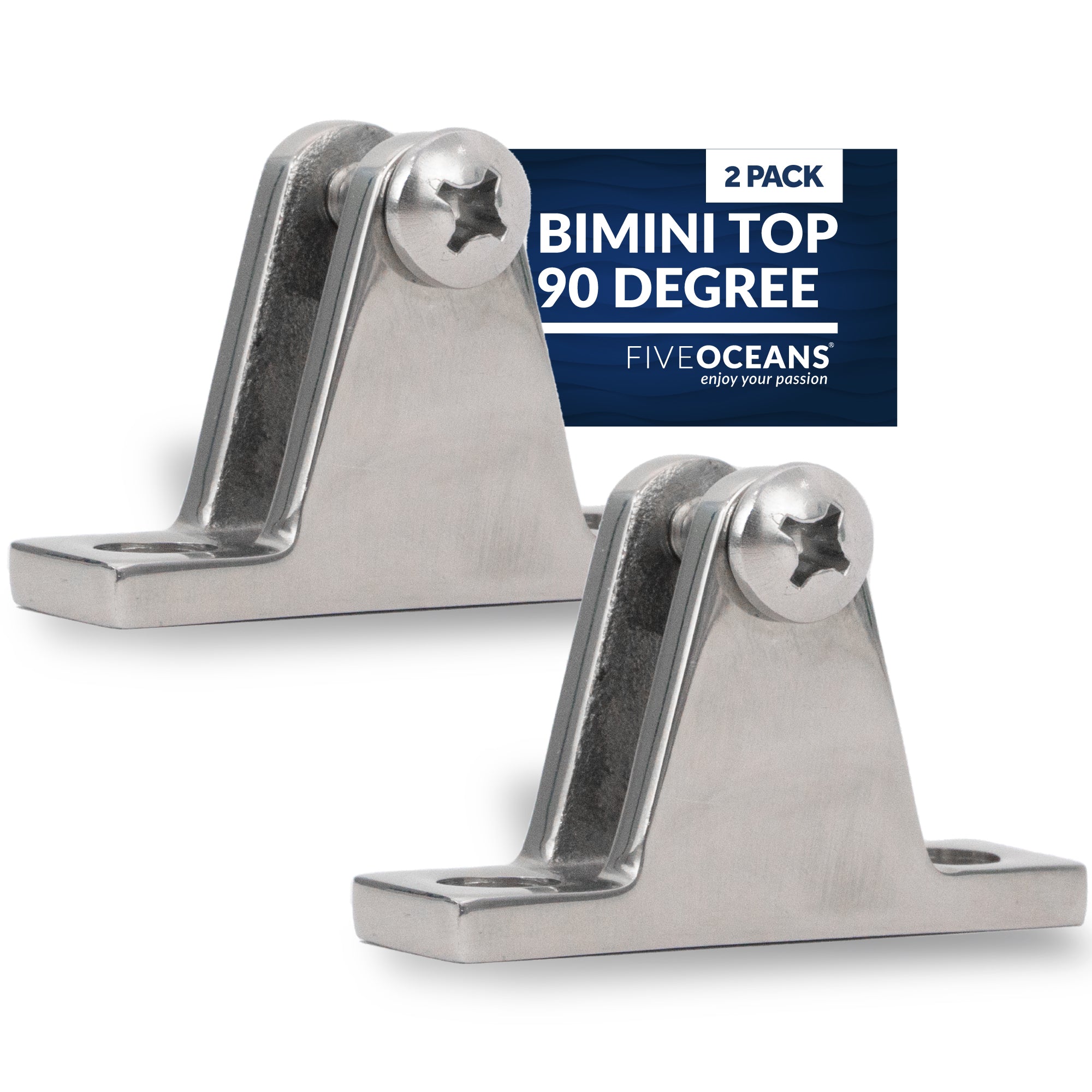 Bimini Top 90 Degree with Screw Pin, AISI316 Stainless Steel, 2-Pack FO367-M2