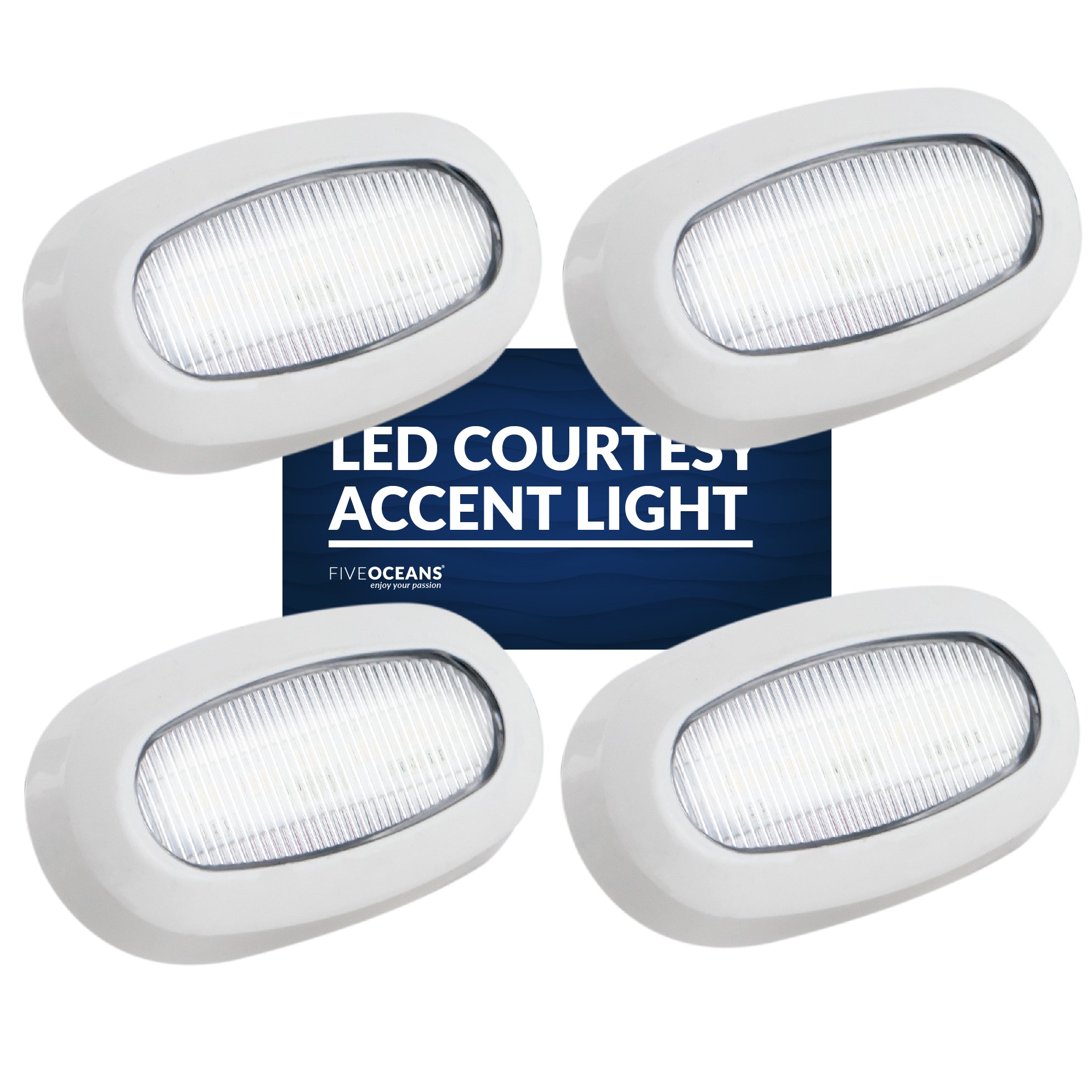 LED Courtesy Accent Light, White Oblong, Cool White, 4-Pack - FO3672-M4