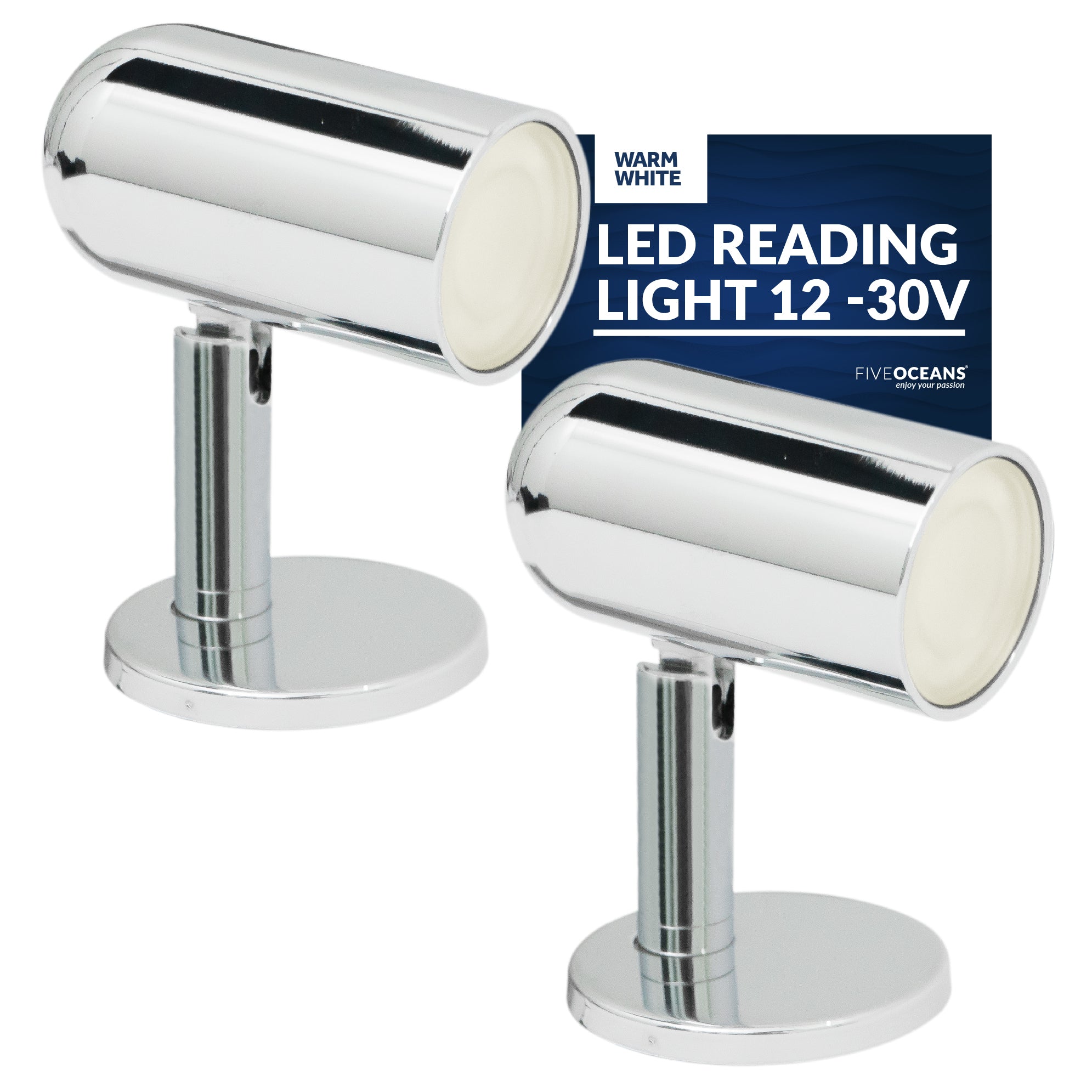 LED Reading Light, 12-30V, Warm White, 2-Pack - FO3733-M2