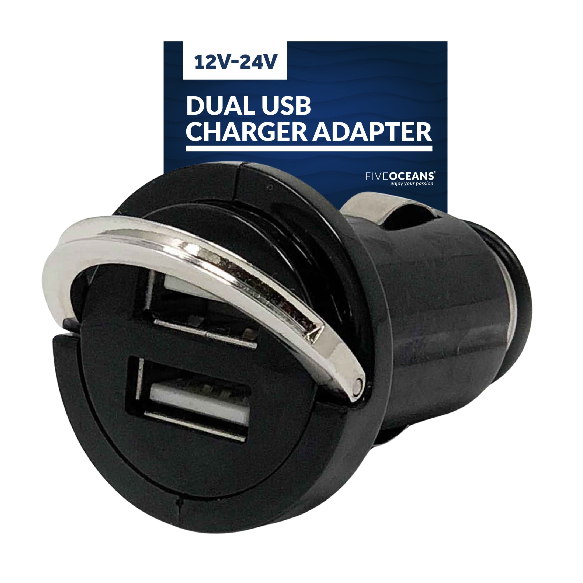 Dual USB Charger Adapter, 12V-24 V - FO3735