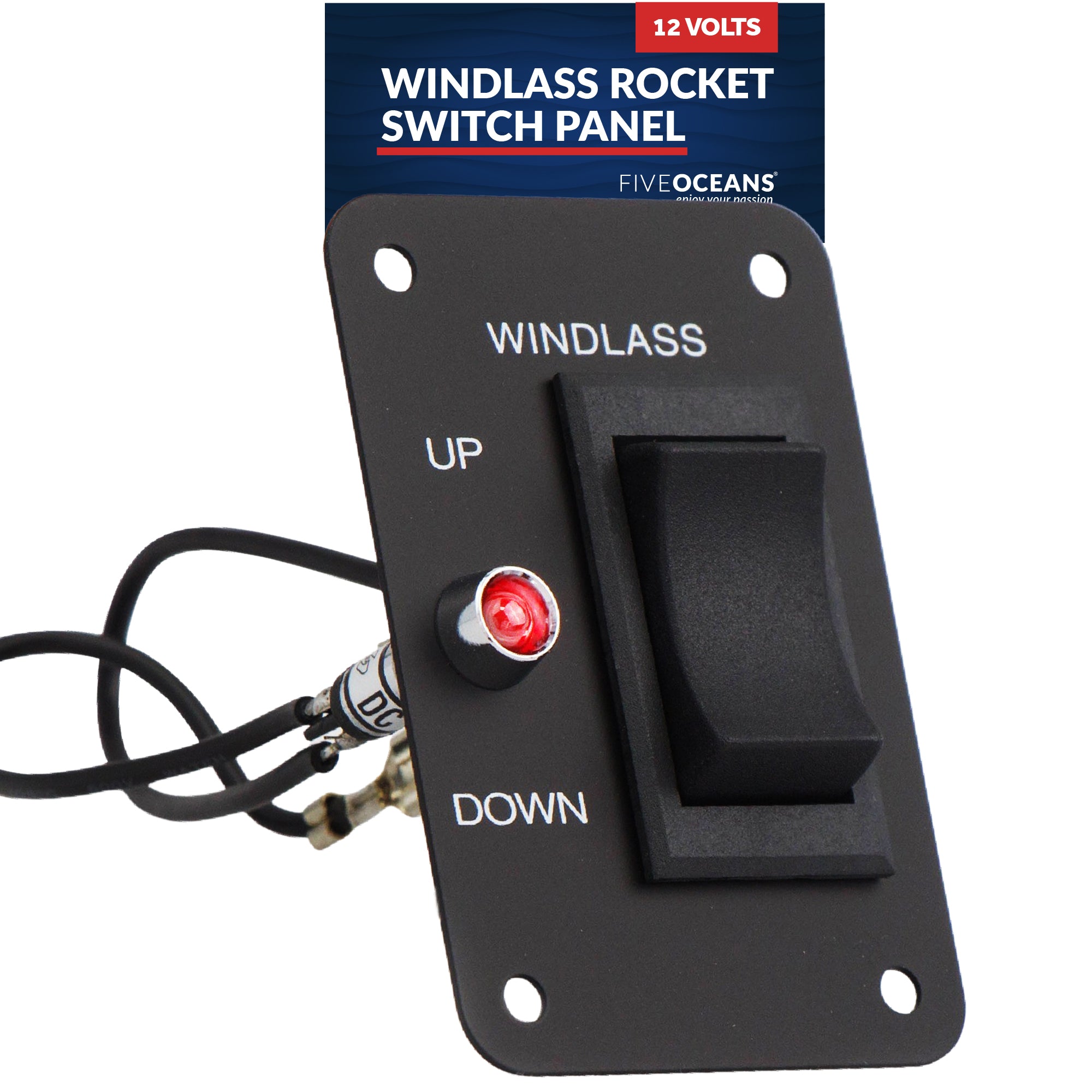 Anchor Windlass Rocker Switch Panel, 12V - FO3739