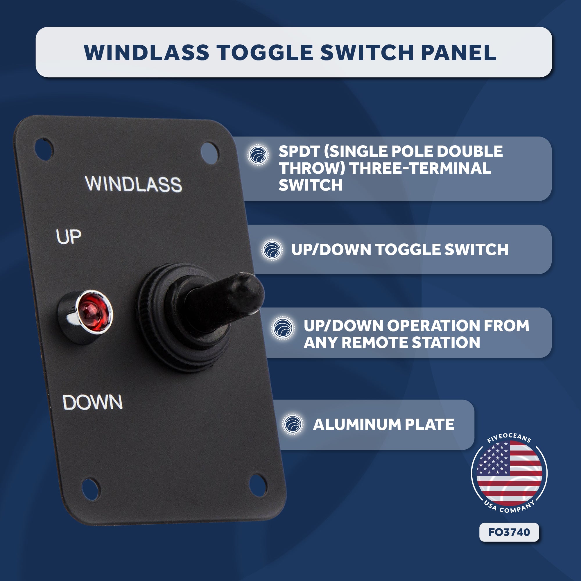 Boat Anchor Windlass Toggle Switch, 12V - FO3740 - Five Oceans