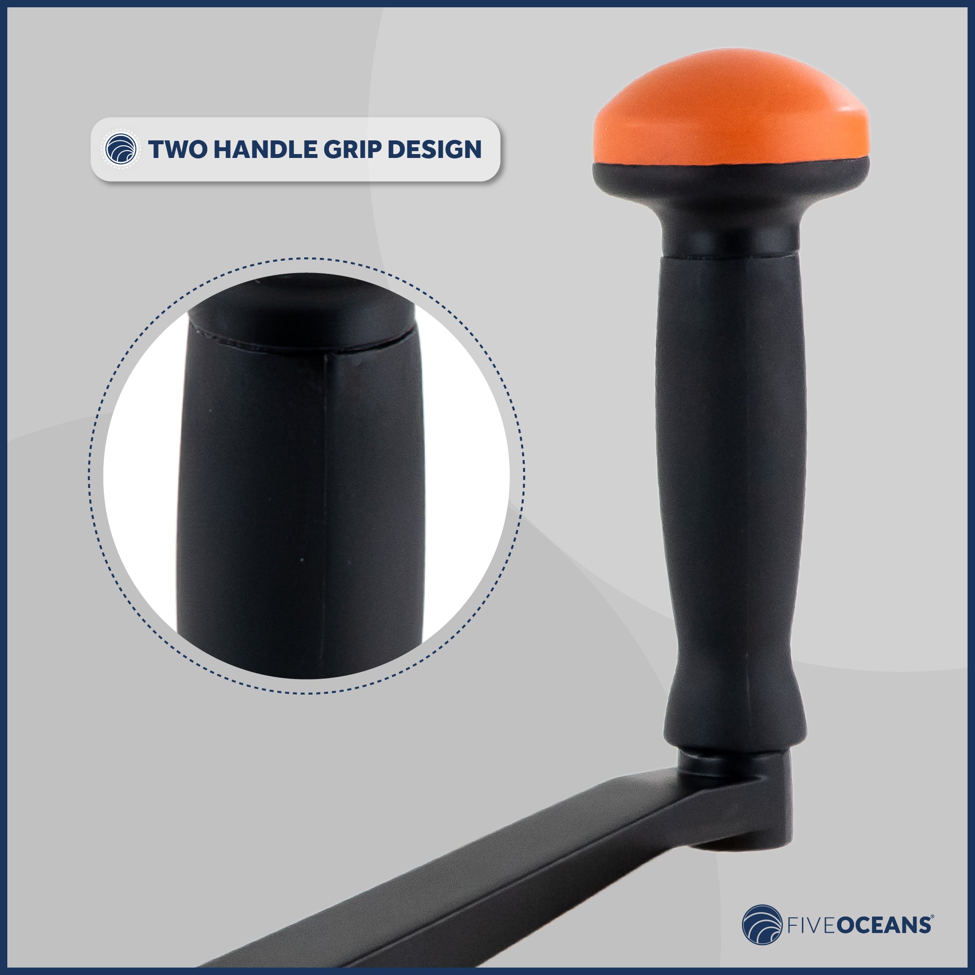 Universal Lock-in Style Winch Handle, 10" Black/Orange, 2-Pack - FO3743-M2