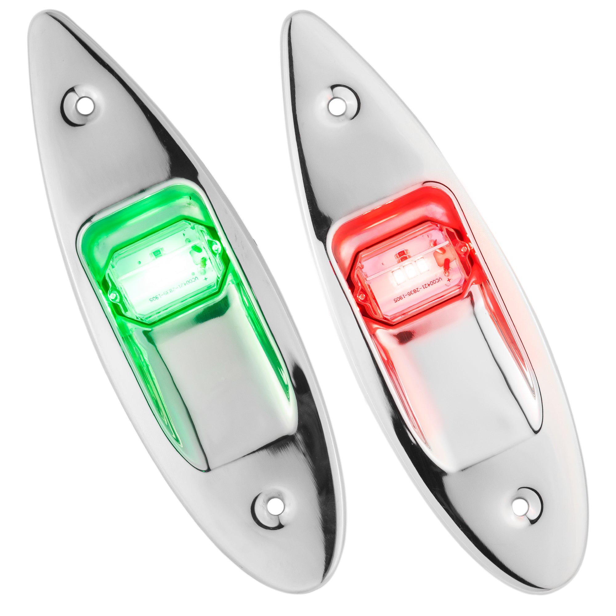 LED Bow Navigation Lights, 2NM, Flush Mount, Red/Green - FO3840
