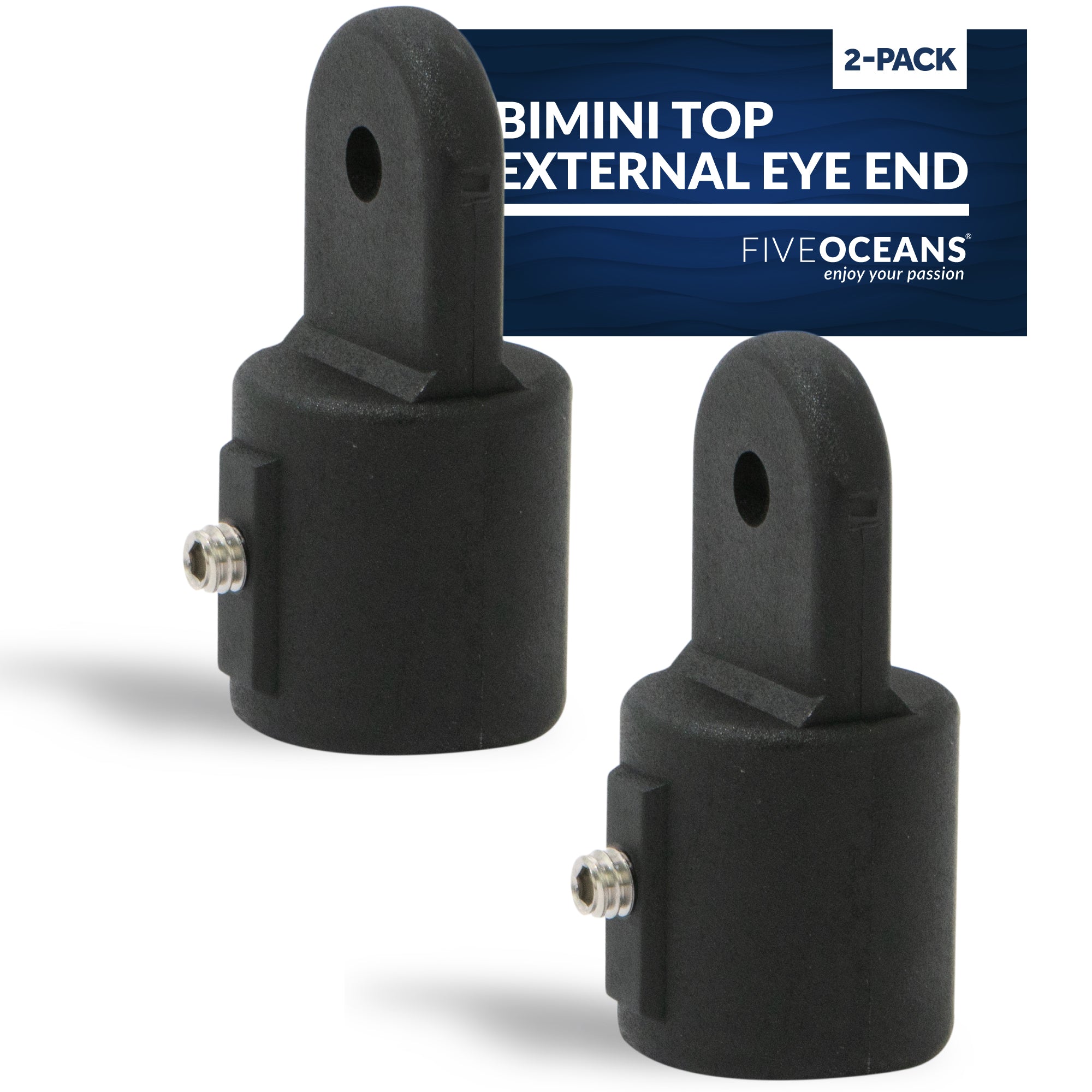 Bimini Top External Eye End, 7/8" Black Nylon, 2-Pack - FO3845-M2