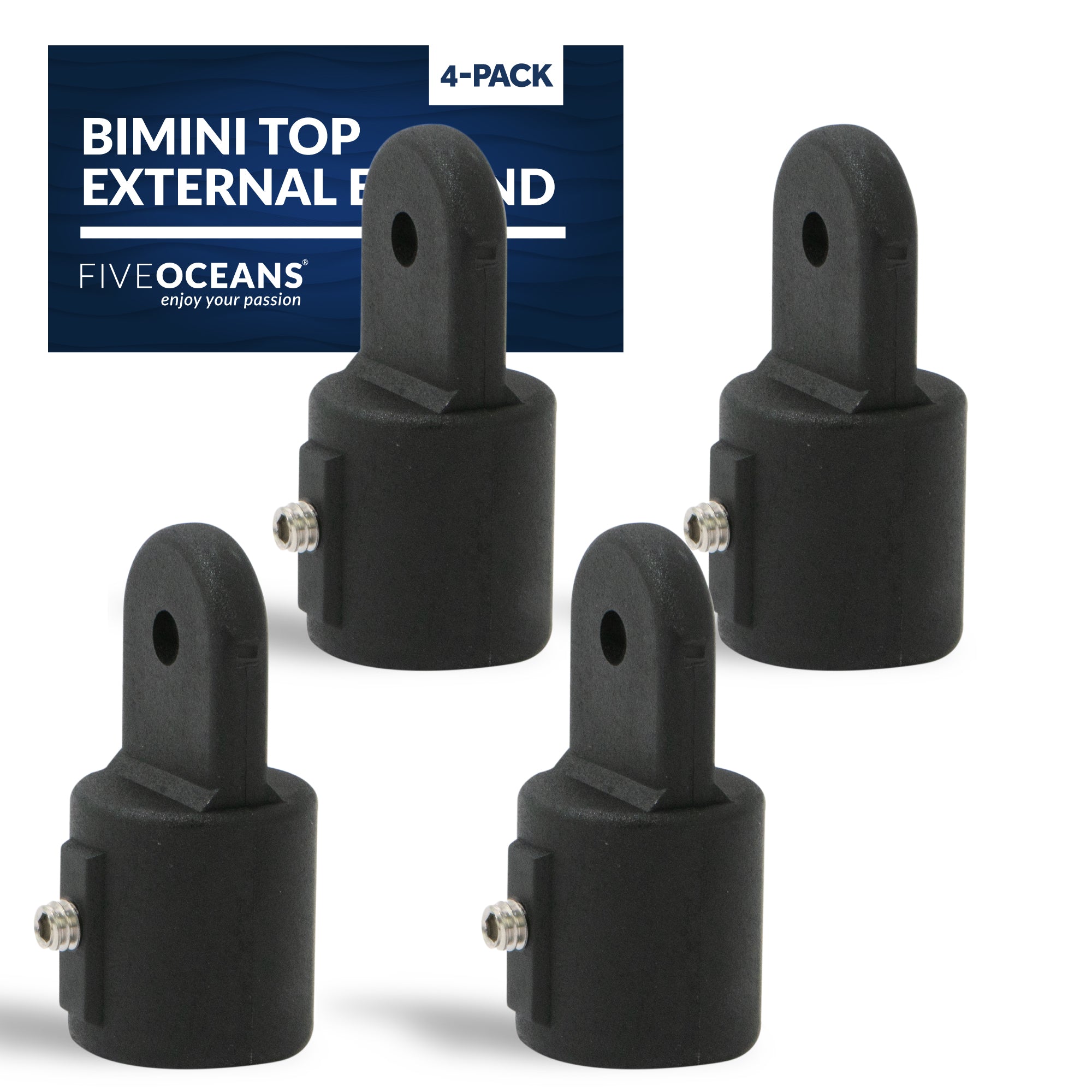 Bimini Top External Eye End, 7/8" Black Nylon, 4-Pack - FO3845-M4