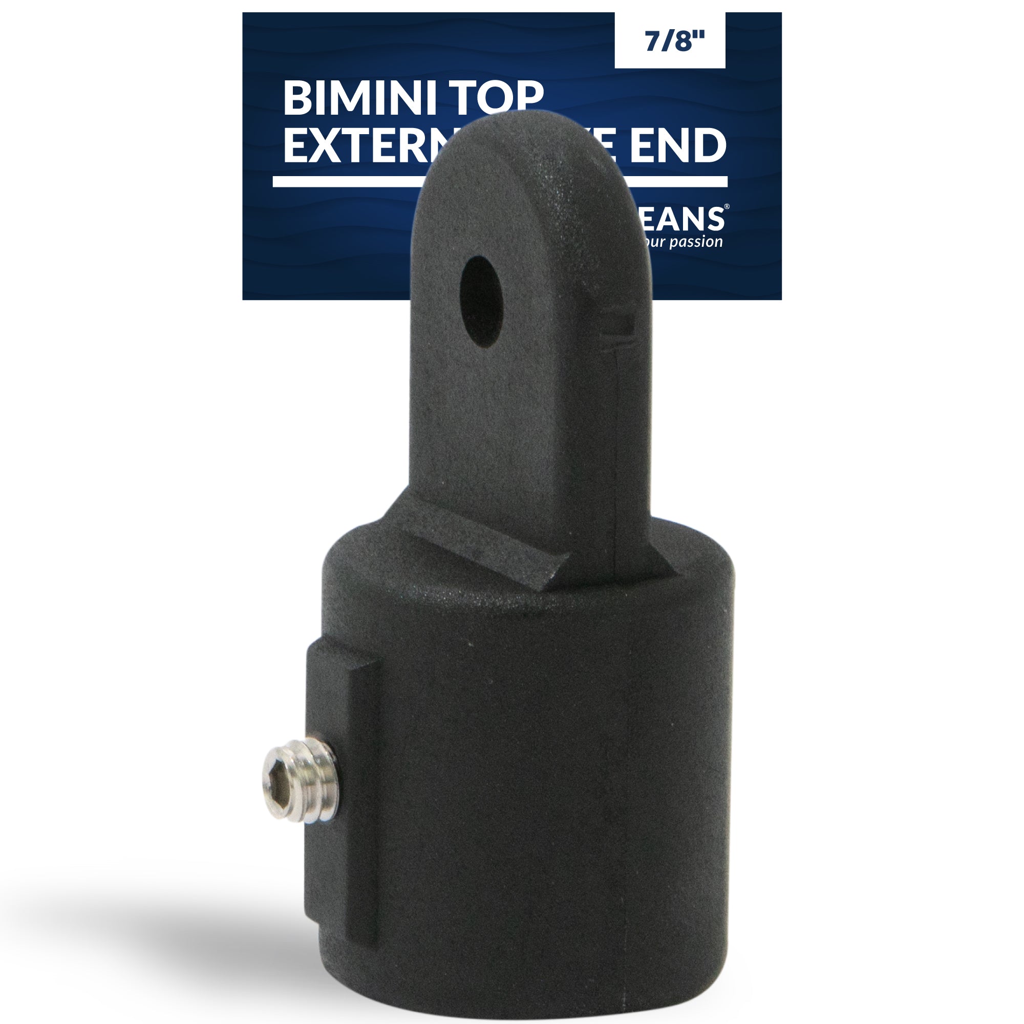 Bimini Top External Eye End, 7/8" Black Nylon - FO3845