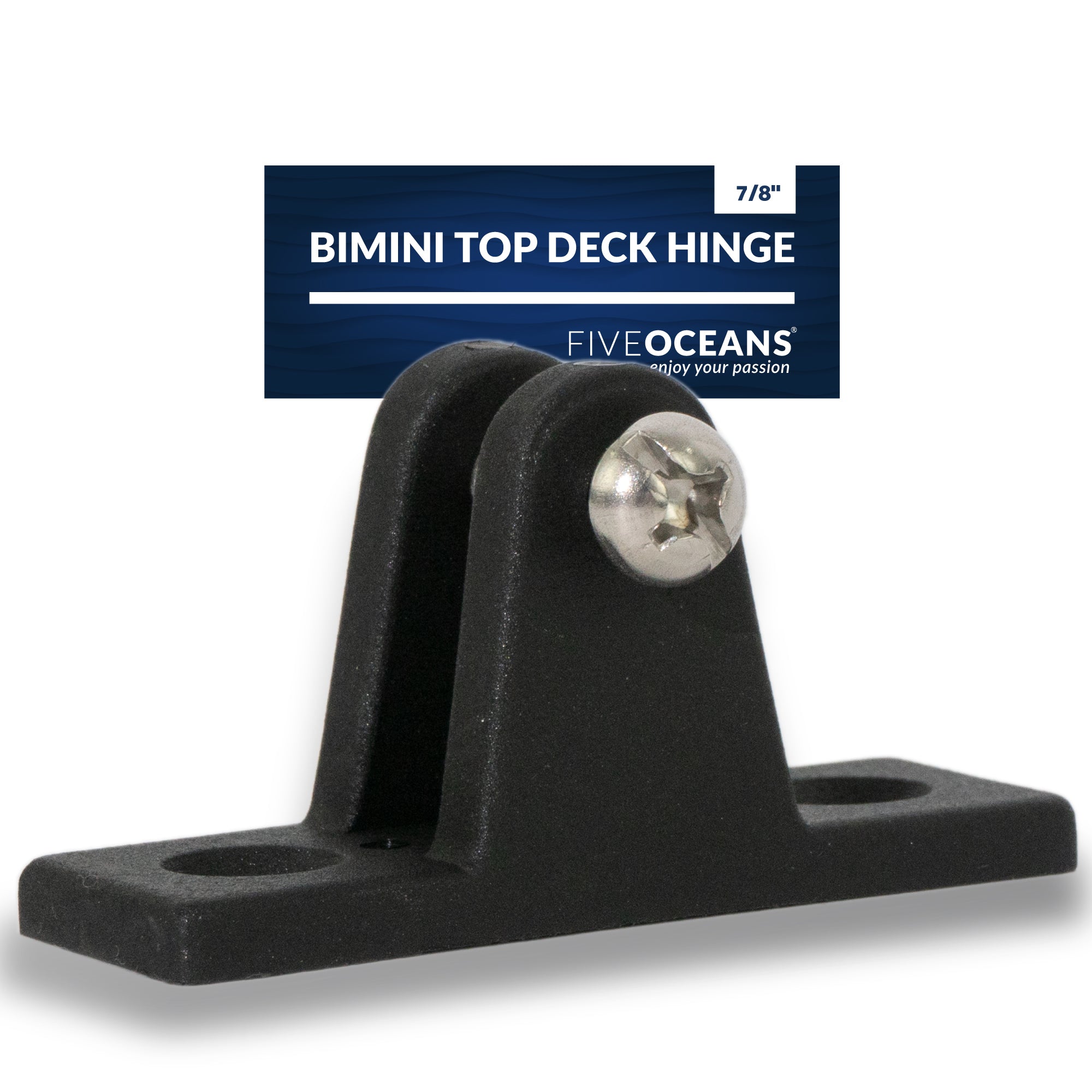 Bimini Top 90 Degree Deck Hinge, Screw Pin, Black Nylon - FO3847