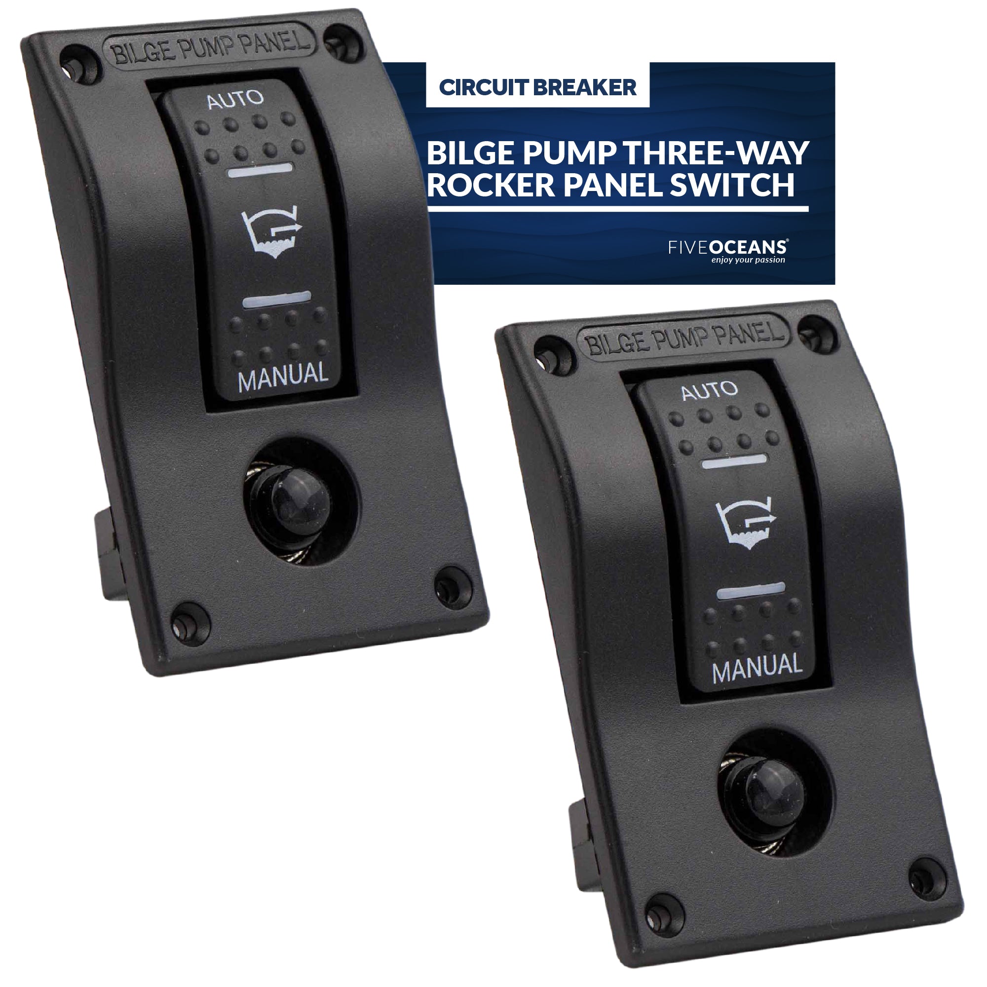 Bilge Pump Switch 3-Way Rocker 12-Volts, 2-Pack - FO3851-M2