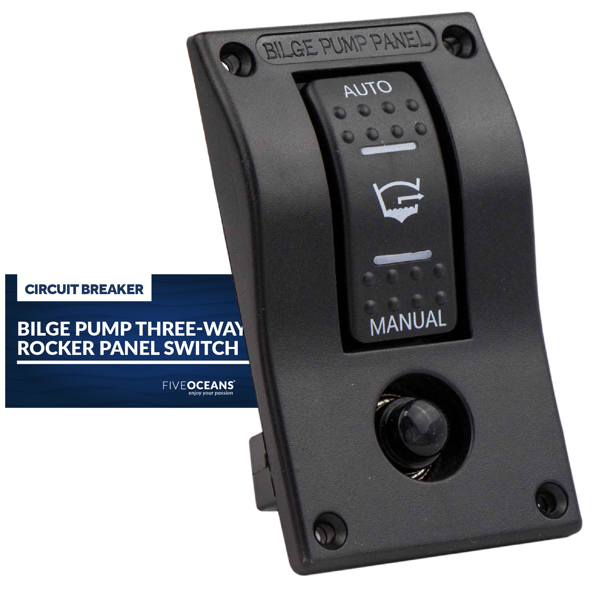 Bilge Pump Three-Way Rocker Control Panel Switch - FO3851