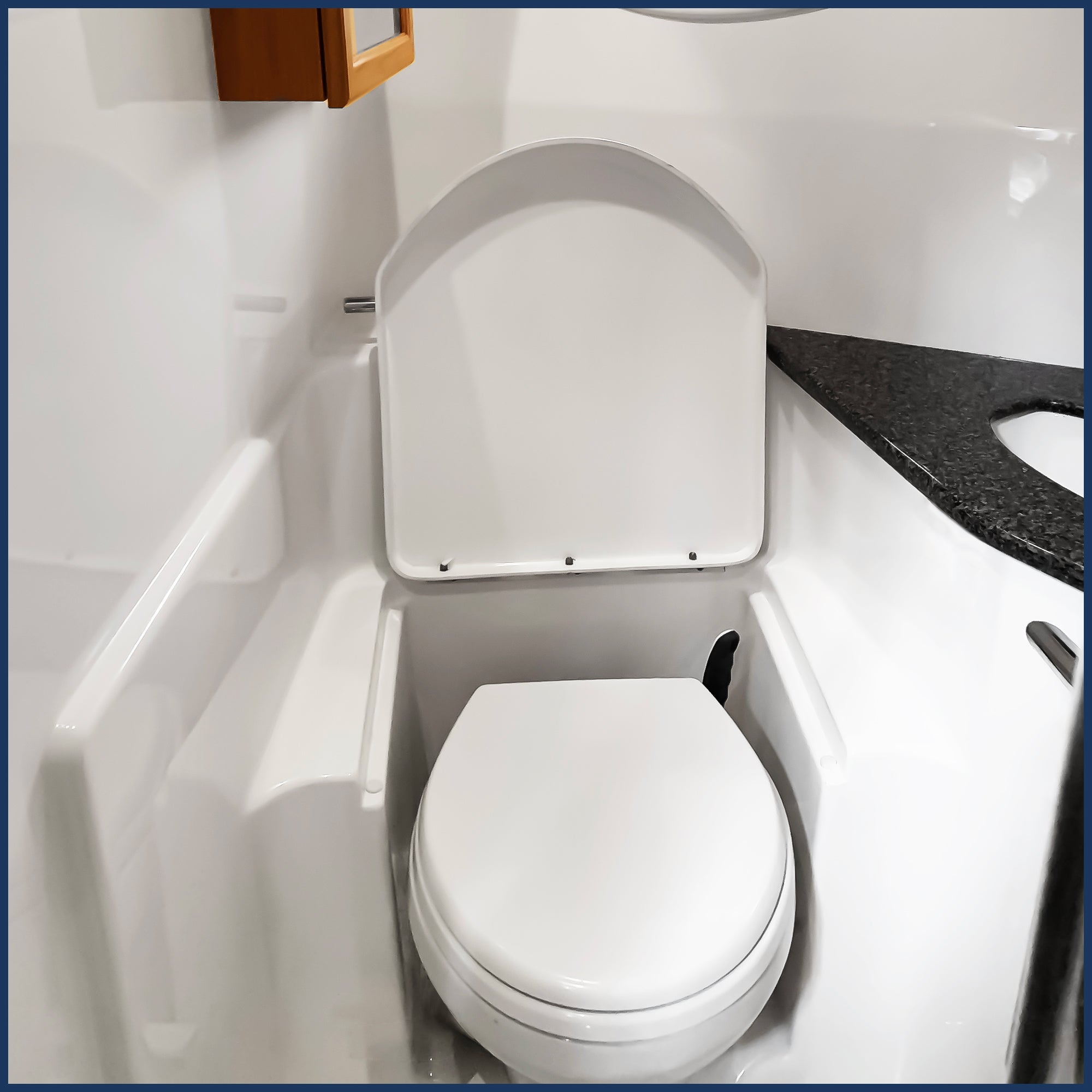 TMC Electric Toilet, Compact Bowl, 12V DC, Flush Control - FO3869