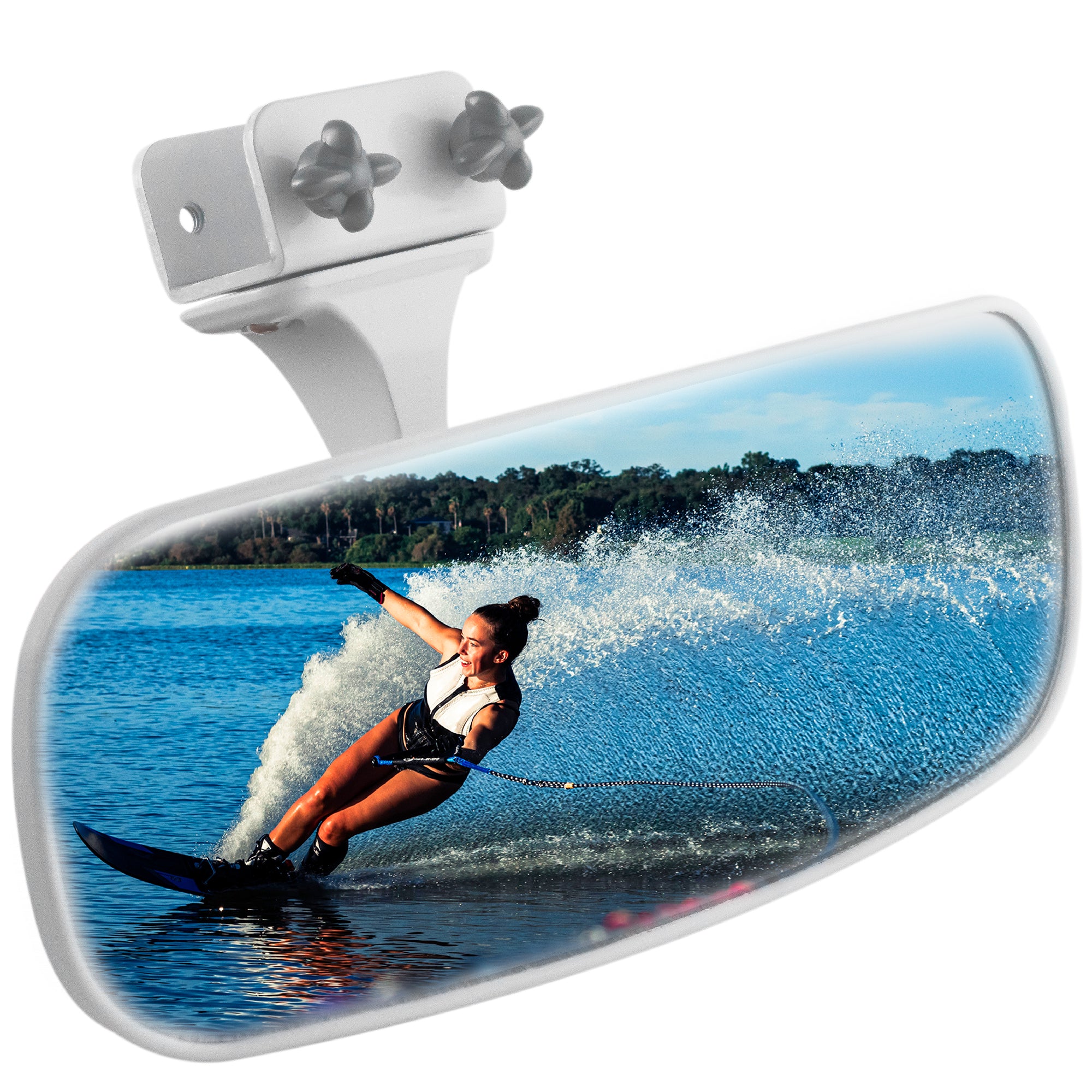 Boat Rear View Mirror, Clamp-On, 10" x 4" - FO3927 - Five Oceans