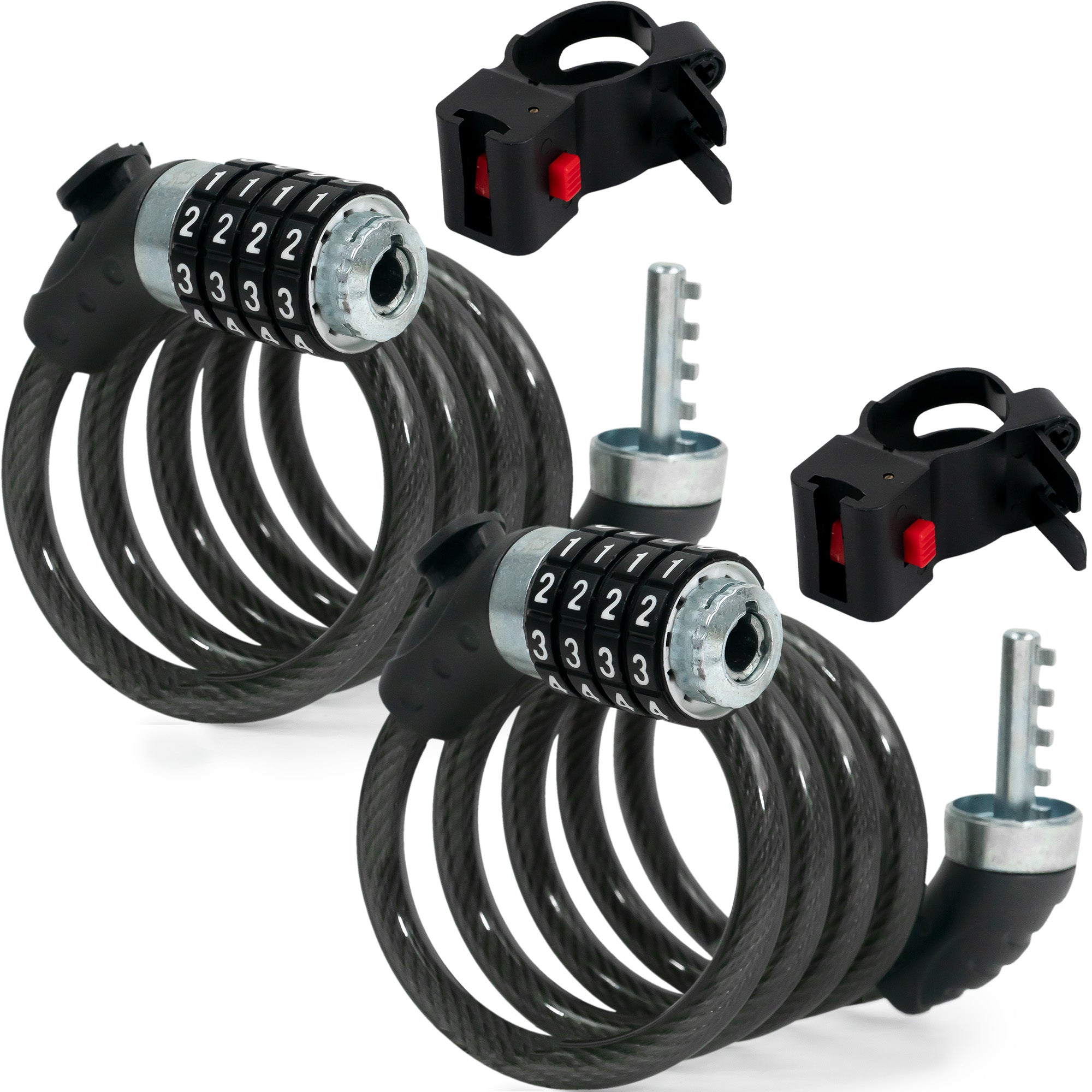 Bike Lock Cable, Combination Anti Theft, 4', 2-Pack - FO3957-M2