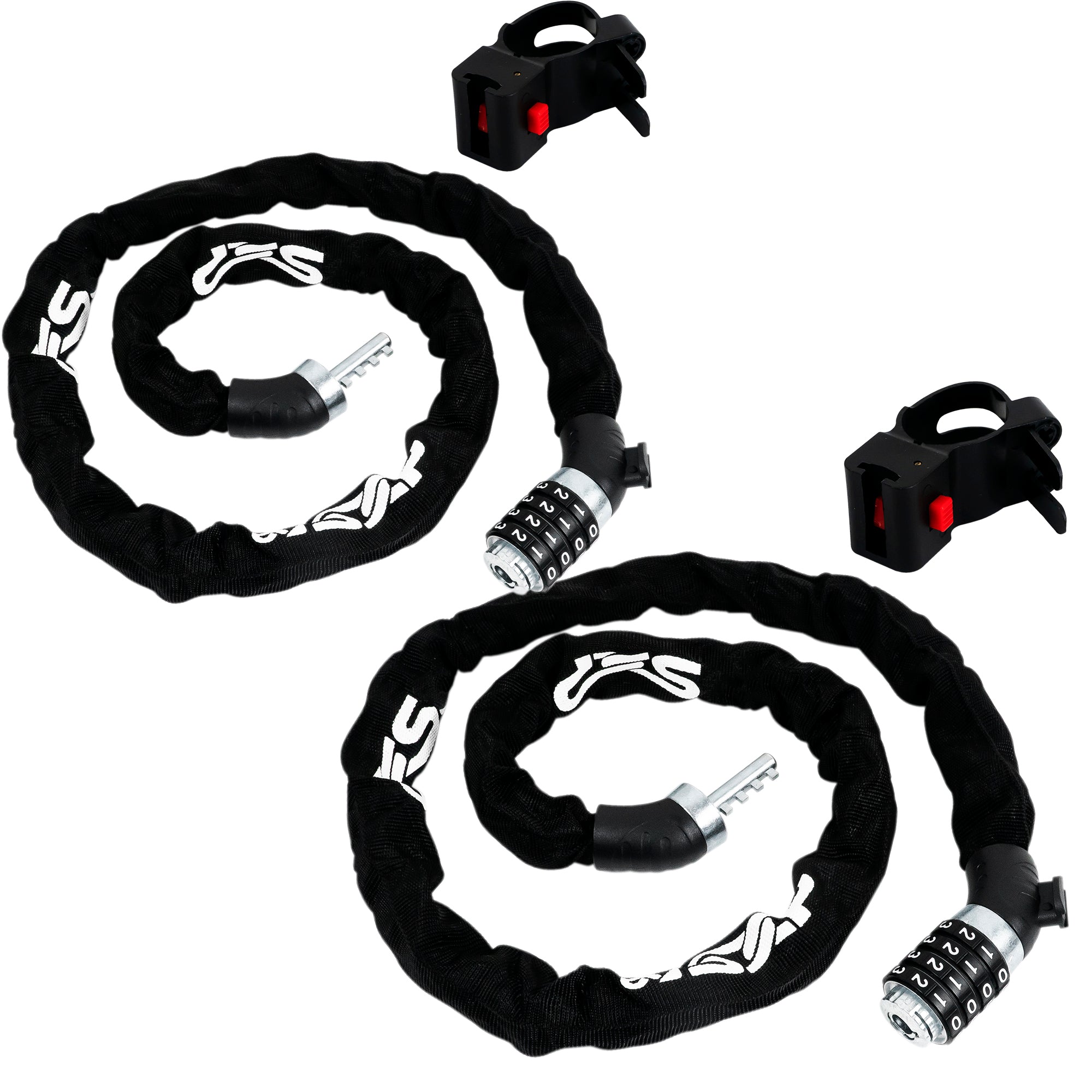 Bike Chain Lock, Combination Anti Theft, 4', 2-Pack - FO3958-M2 - Five Oceans