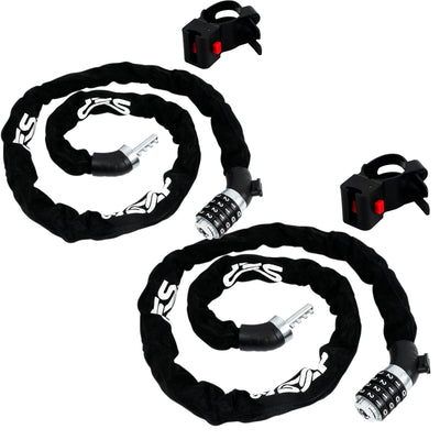 Bike Chain Lock, Combination Anti Theft, 4', 2-Pack - FO3958-M2 - Five Oceans