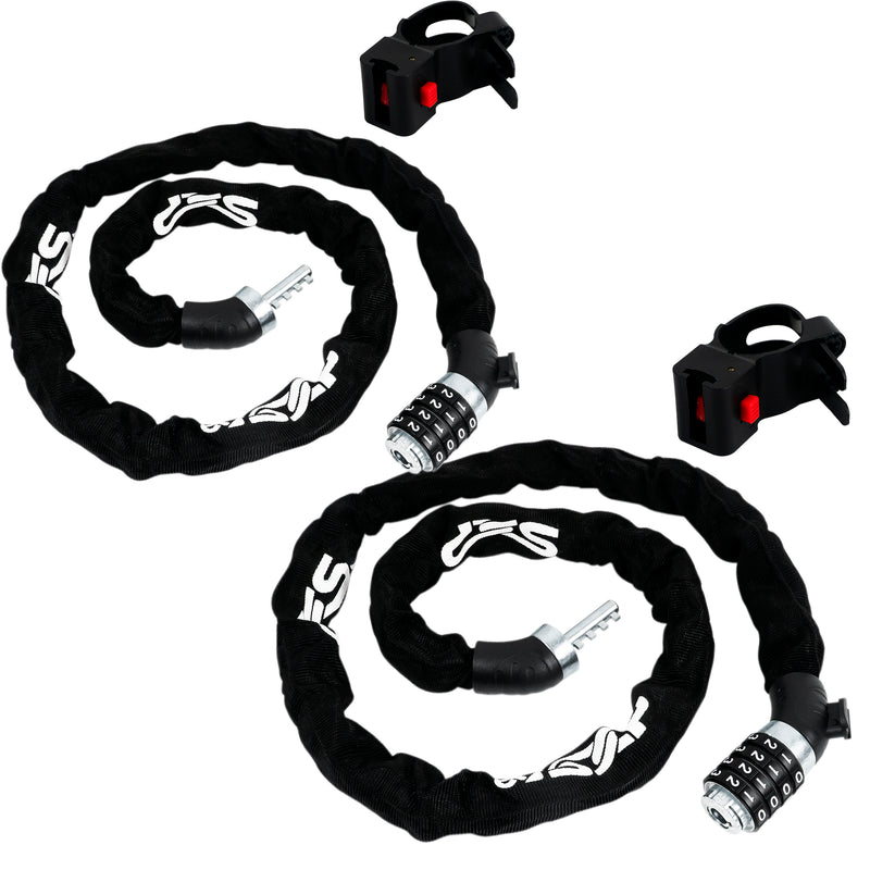 Bike Chain Lock, Combination Anti Theft, 4', 2-Pack - FO3958-M2 - Five Oceans
